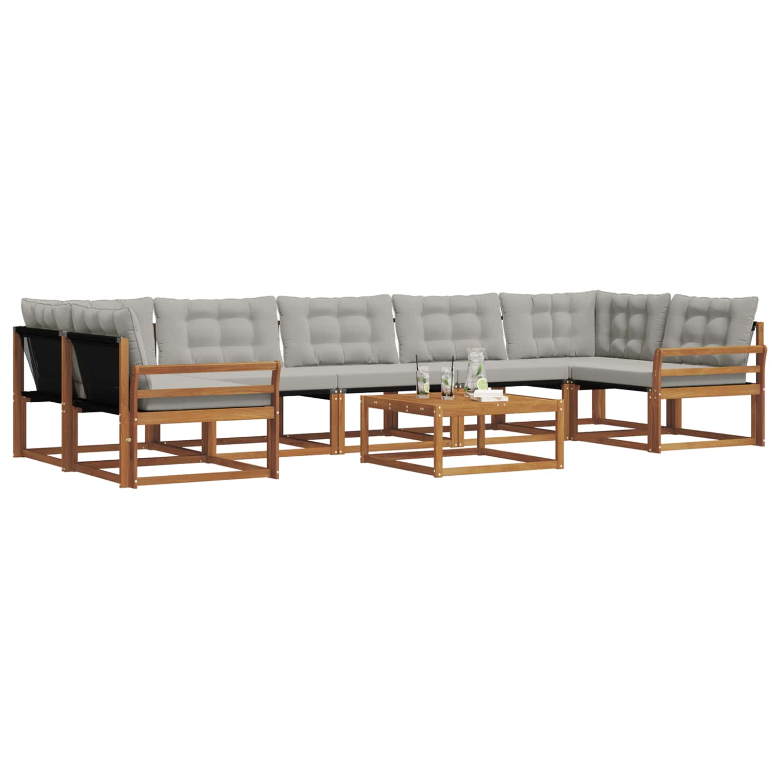 Ensemble de canapés d'extérieur 8 pcs Gris Naturel et Clair - XIOS