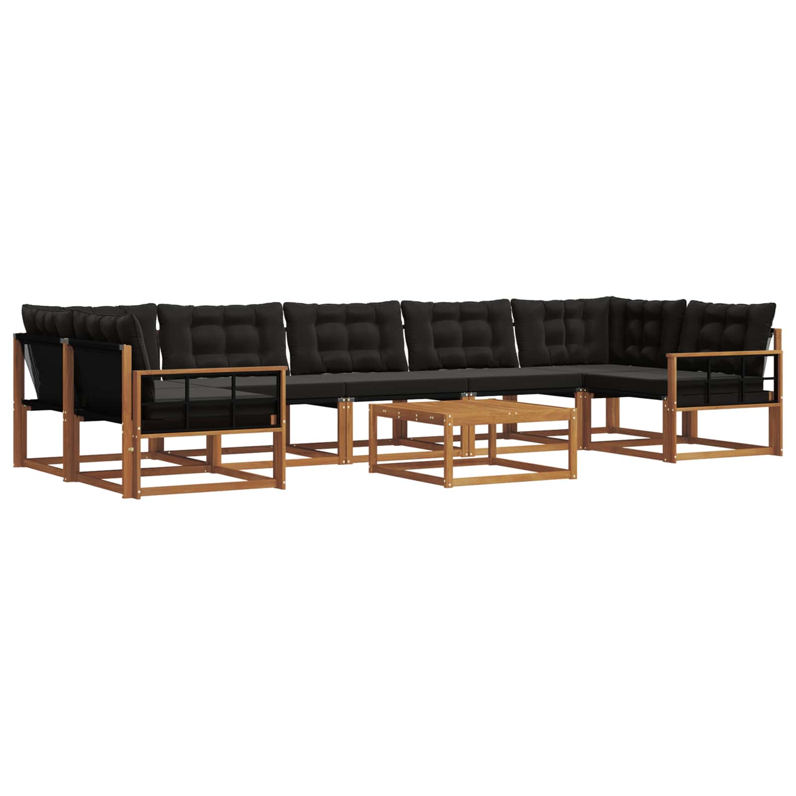 Ensemble de canapés d'extérieur 8 pcs Naturel et Noir - XIOS