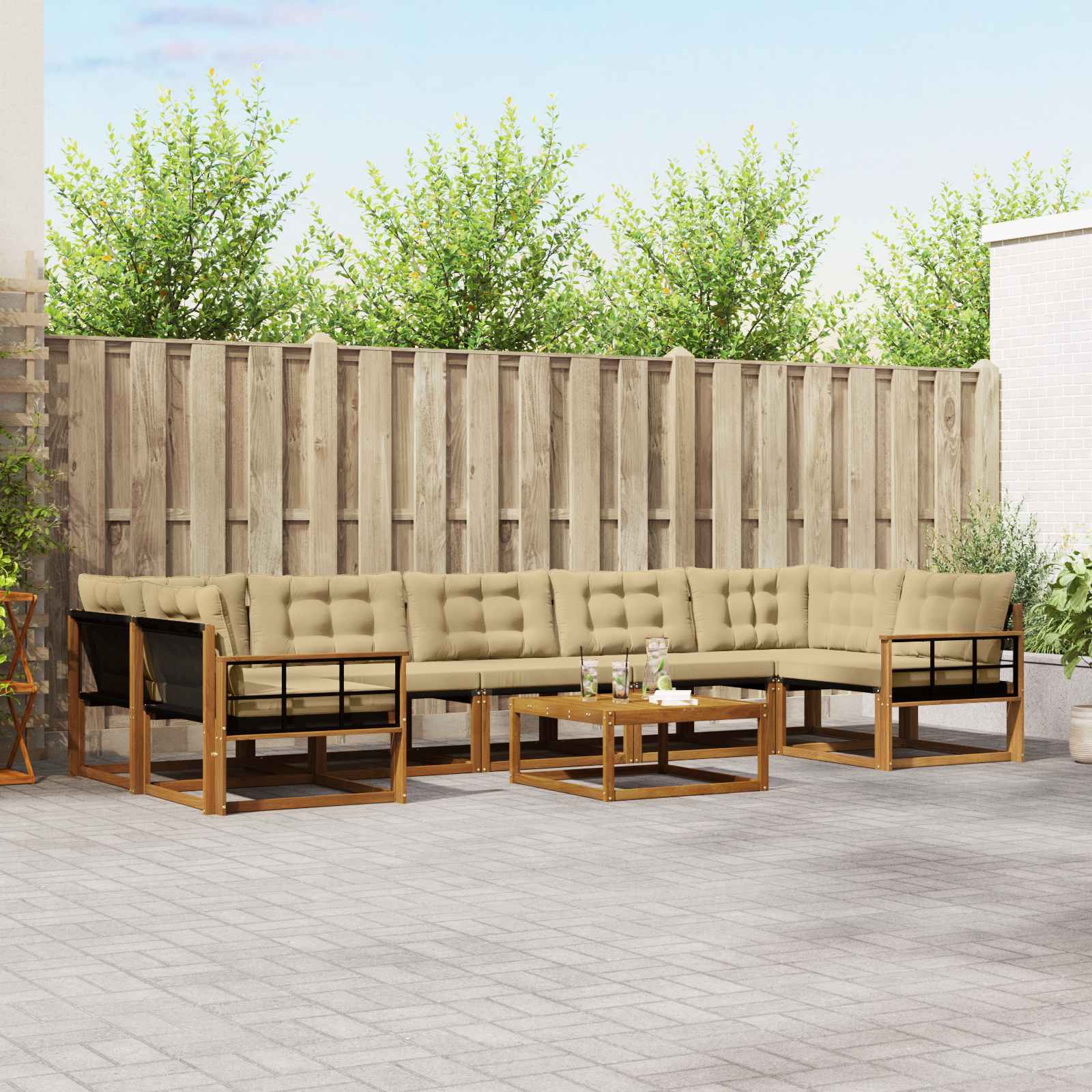 Ensemble de canapés d'extérieur 8 pcs Naturel et Beige - XIOS