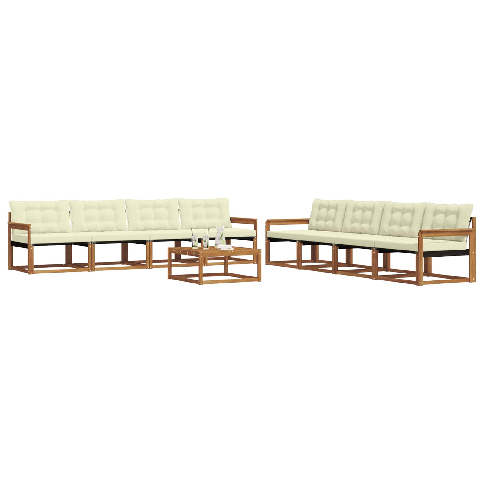 Ensemble de canapés d'extérieur 9 pcs Naturel et Crème - XIOS