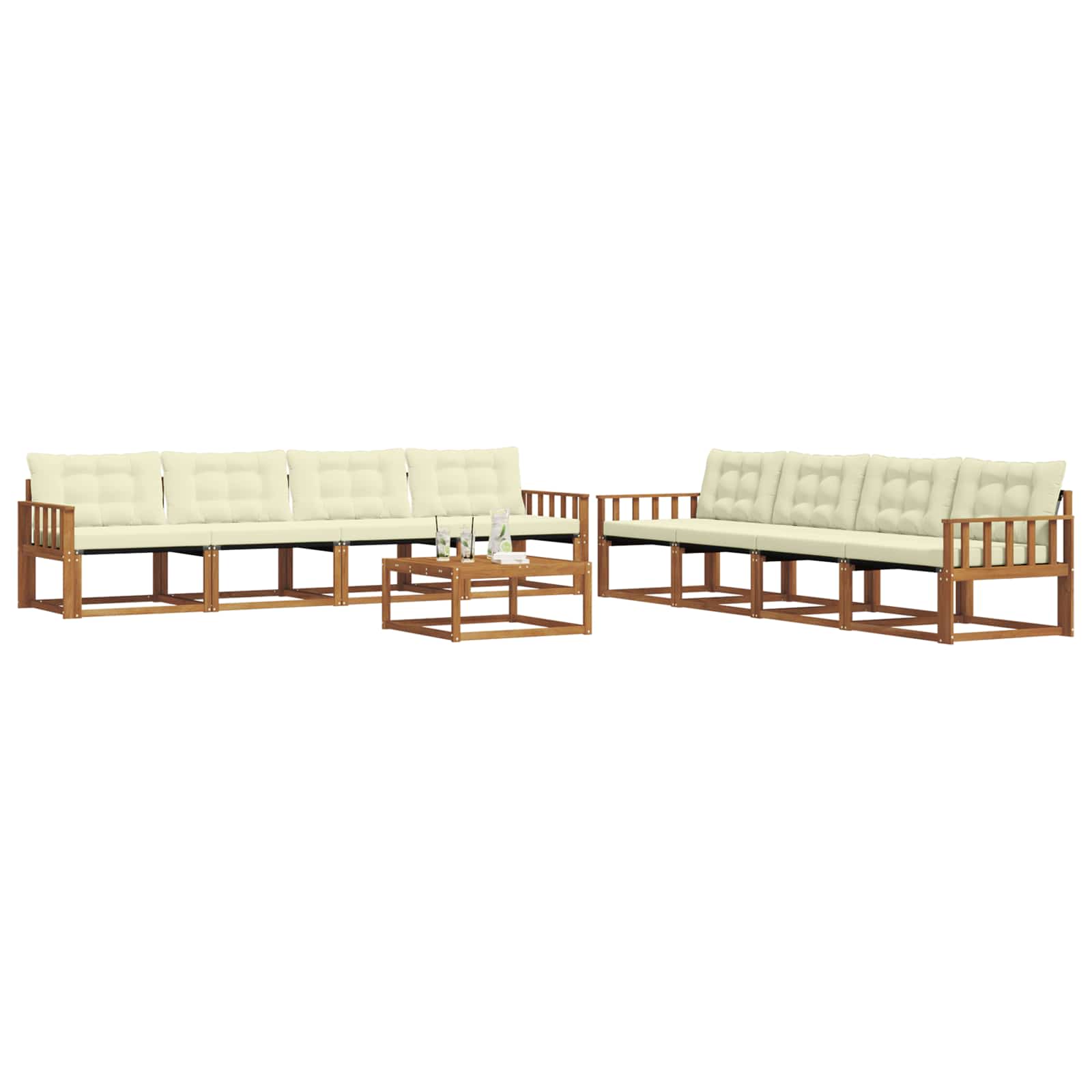 Ensemble de canapés d'extérieur 9 pcs Naturel et Crème - XIOS