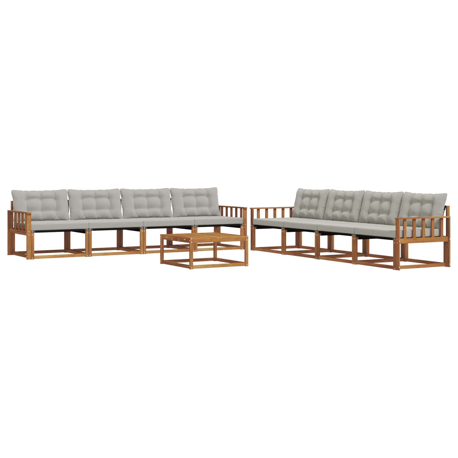 Ensemble de canapés d'extérieur 9 pcs Gris Naturel et Clair - XIOS