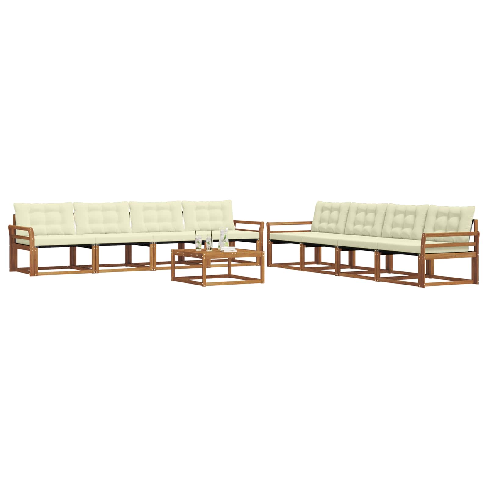 Ensemble de canapés d'extérieur 9 pcs Naturel et Crème - XIOS