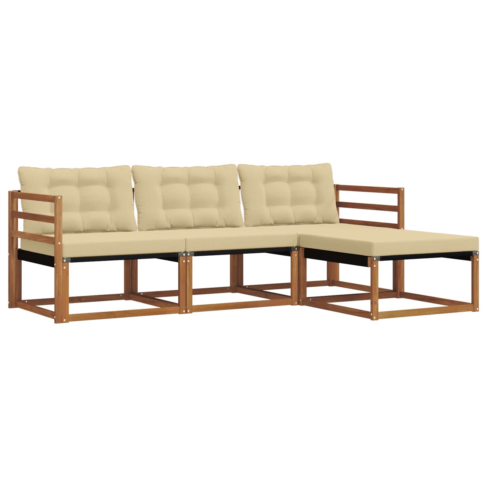 Ensemble de canapés d'extérieur 4 pcs Naturel et Beige - XIOS