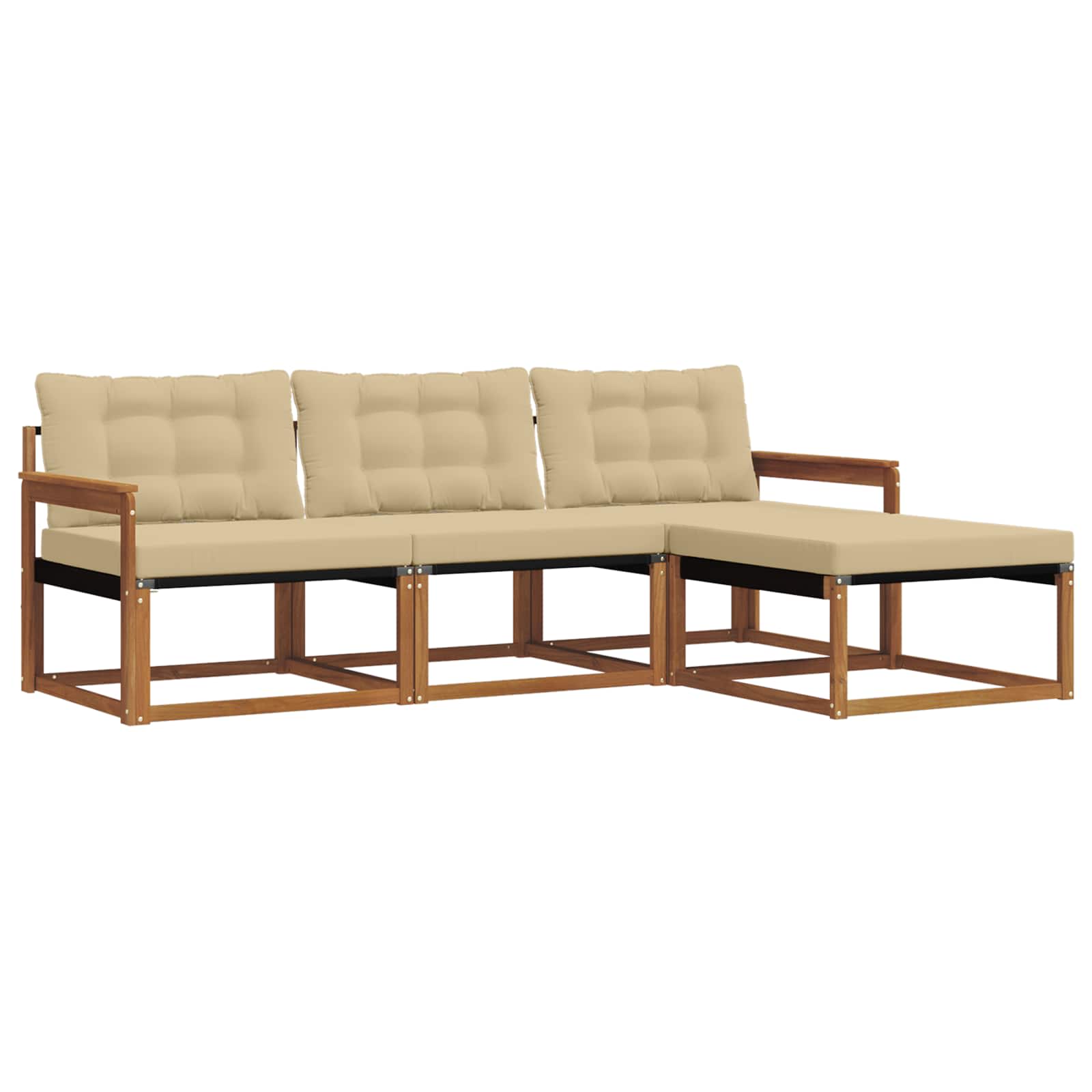 Ensemble de canapés d'extérieur 4 pcs Naturel et Beige - XIOS