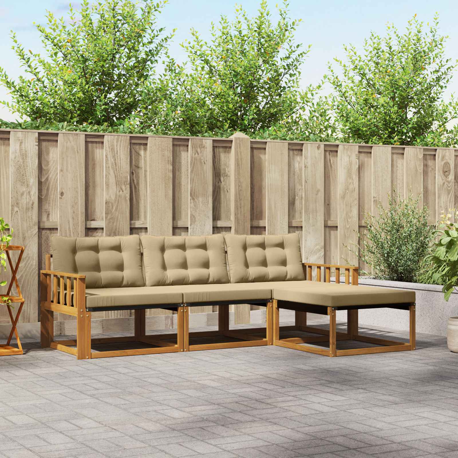 Ensemble de canapés d'extérieur 4 pcs Naturel et Beige - XIOS