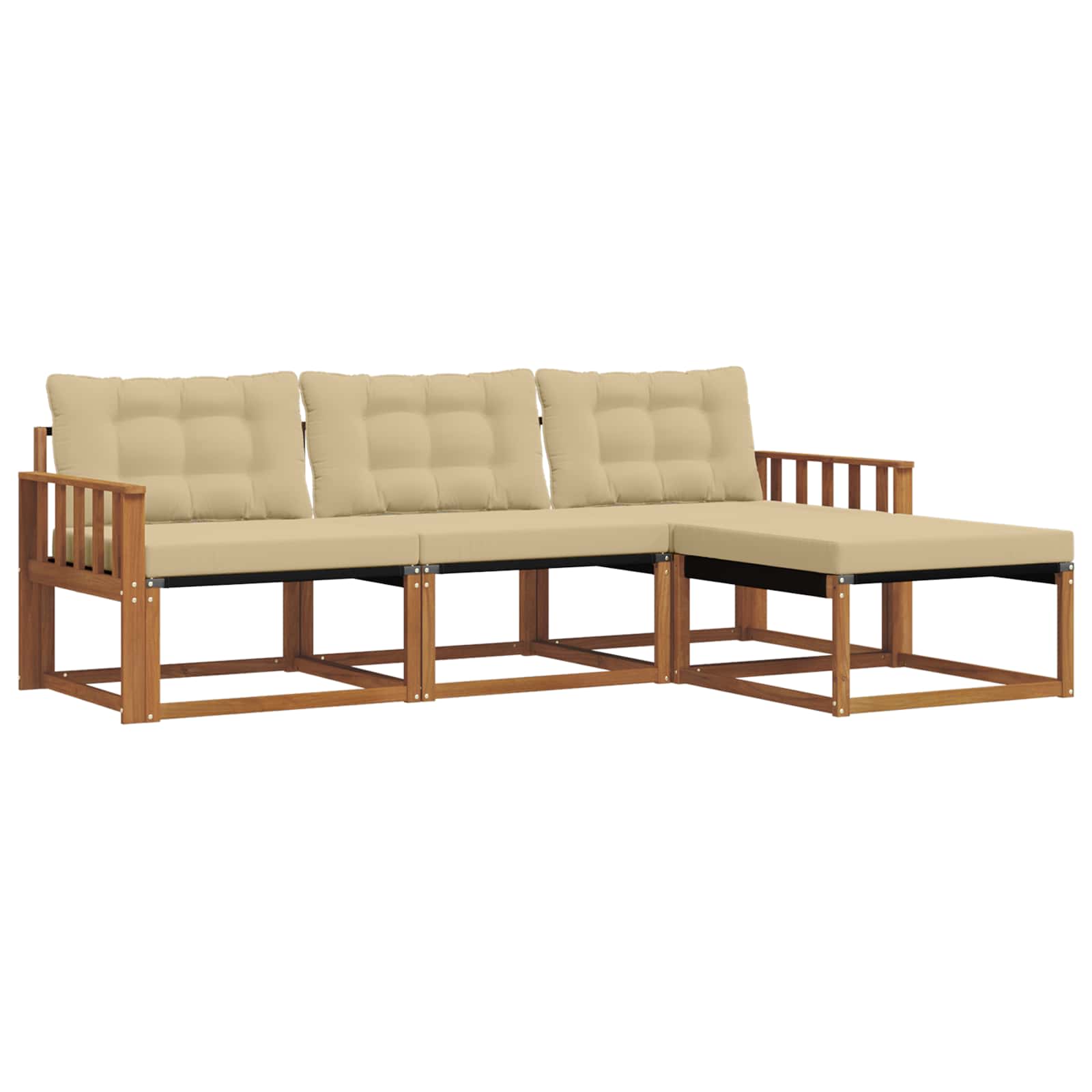 Ensemble de canapés d'extérieur 4 pcs Naturel et Beige - XIOS