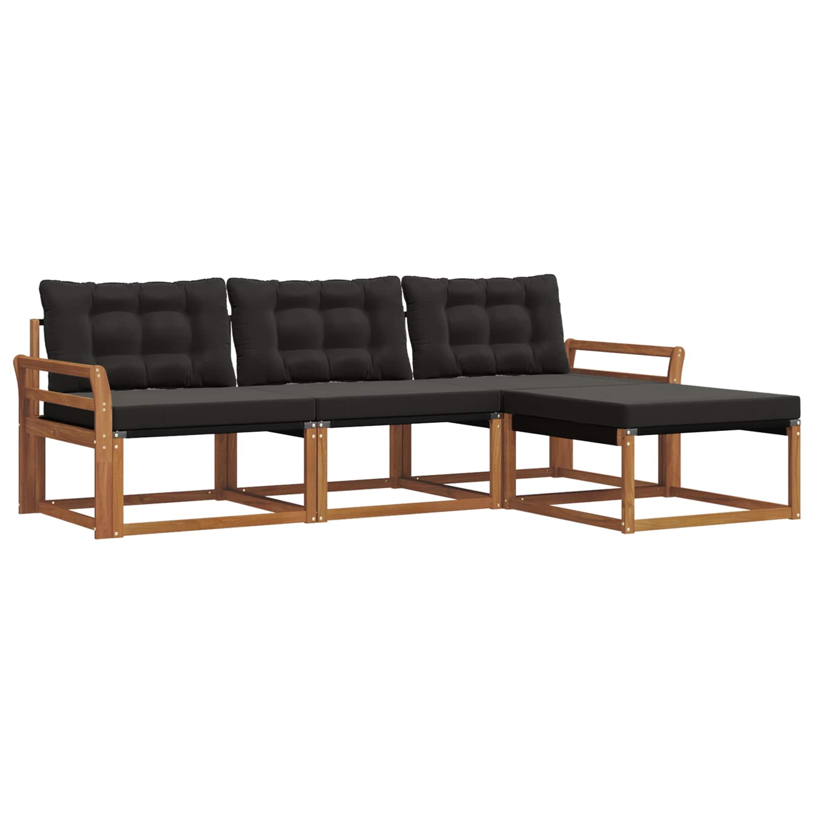 Ensemble de canapés d'extérieur 4 pcs Naturel et Noir - XIOS