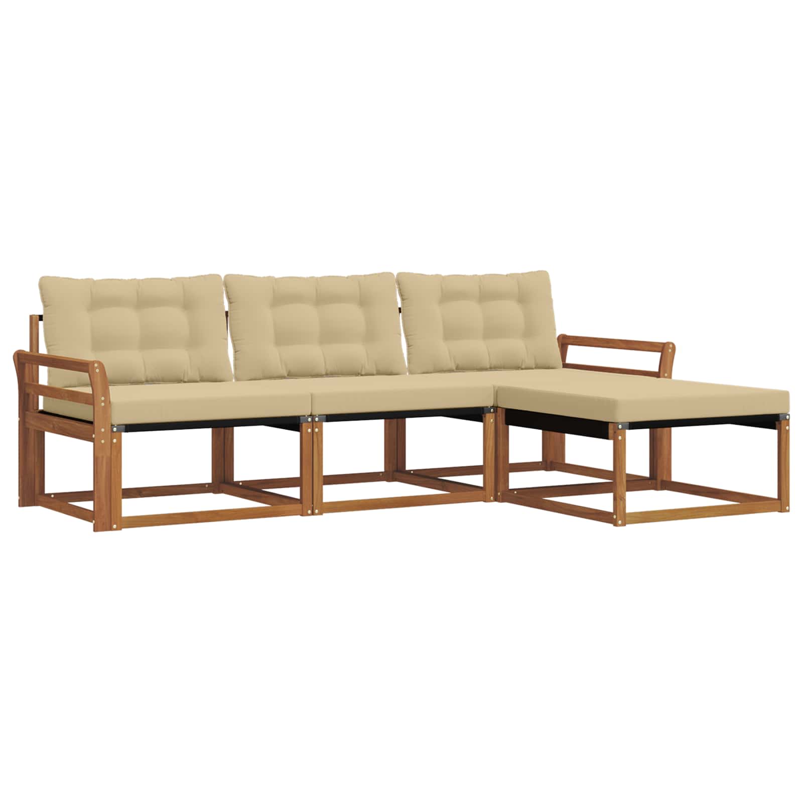 Ensemble de canapés d'extérieur 4 pcs Naturel et Beige - XIOS