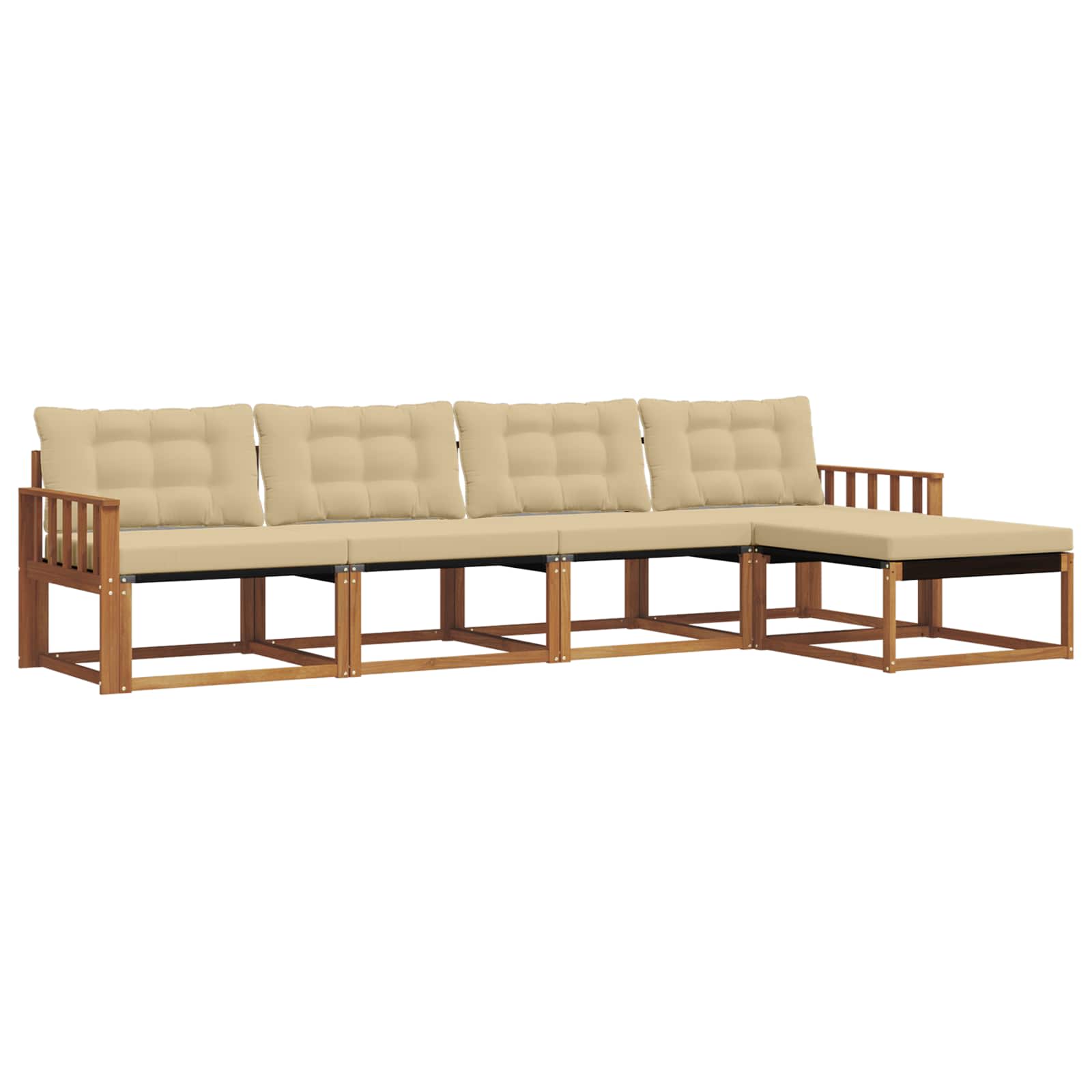 Ensemble de canapés d'extérieur 5 pc Naturel et Beige