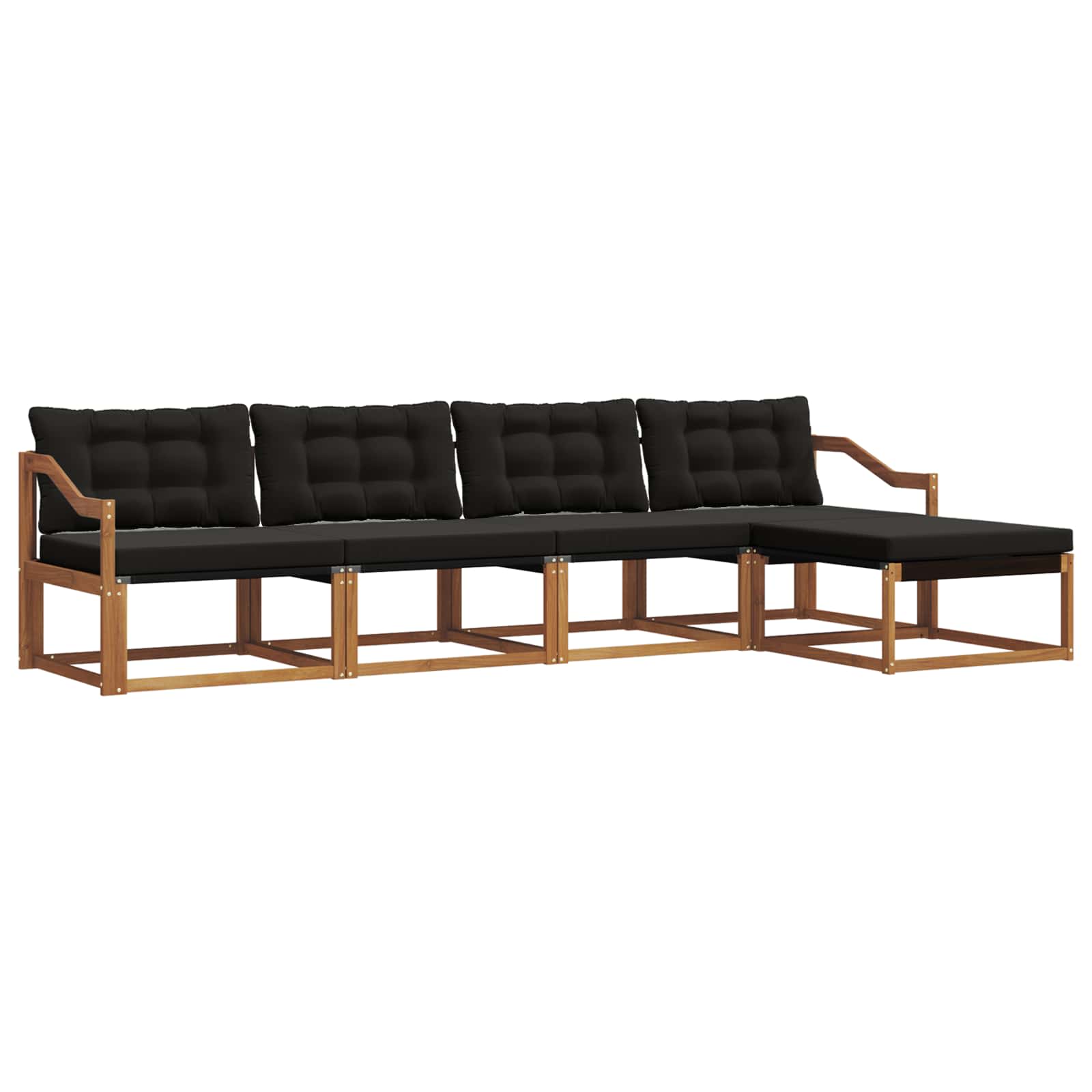 Ensemble de canapés d'extérieur 5 pcs Naturel et Noir - XIOS