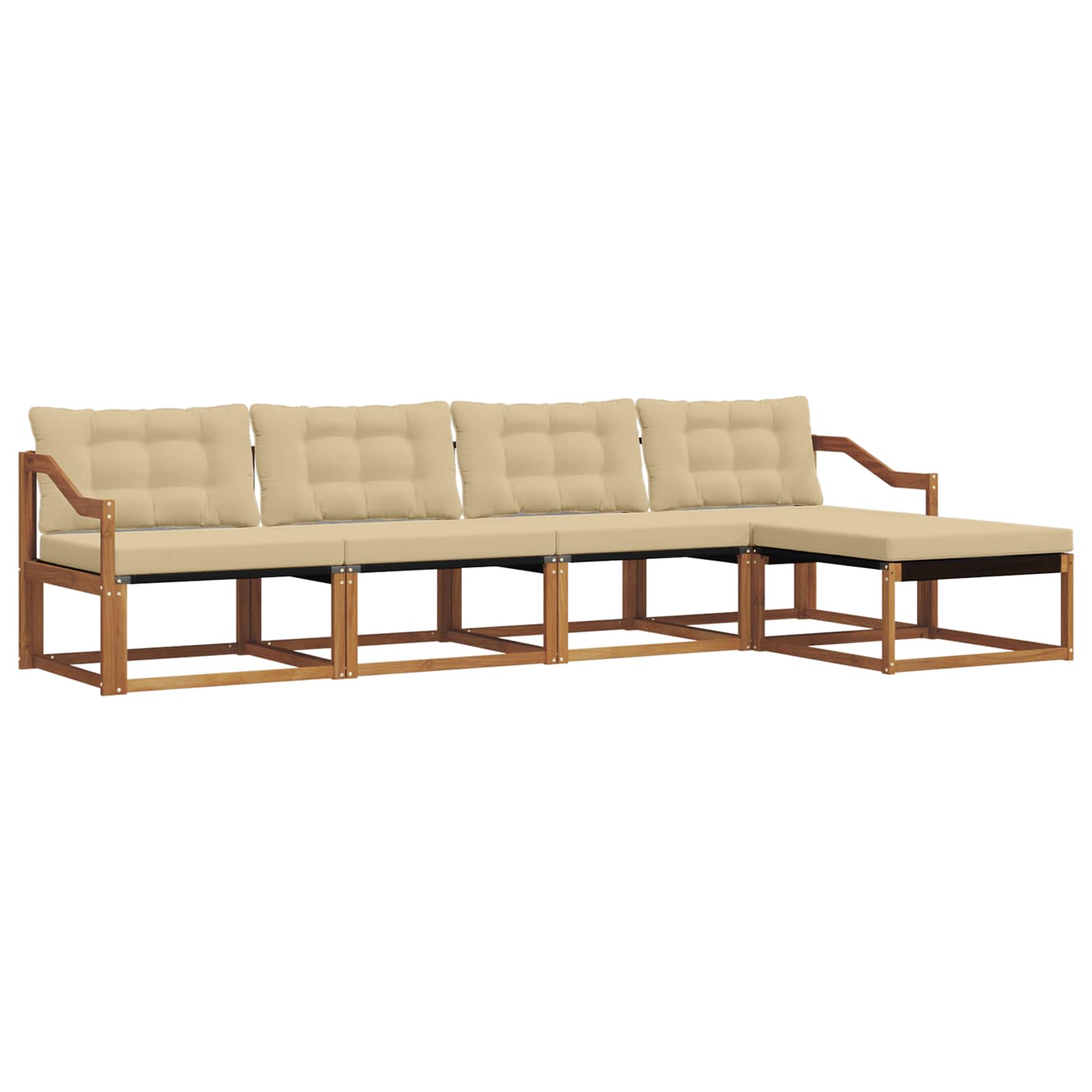 Ensemble de canapés d'extérieur 5 pc Naturel et Beige