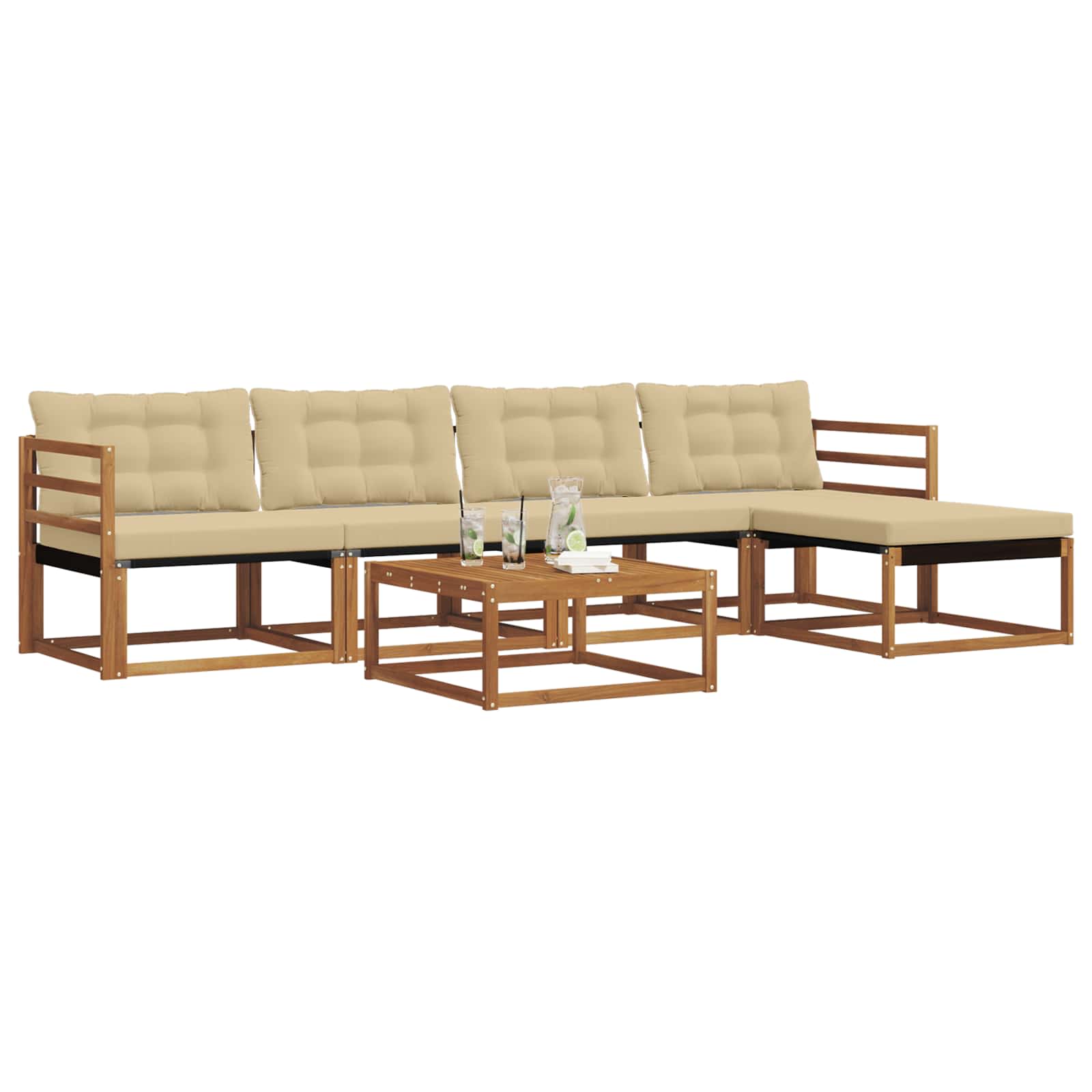 Ensemble de canapés d'extérieur 6 pcs Naturel et Beige - XIOS