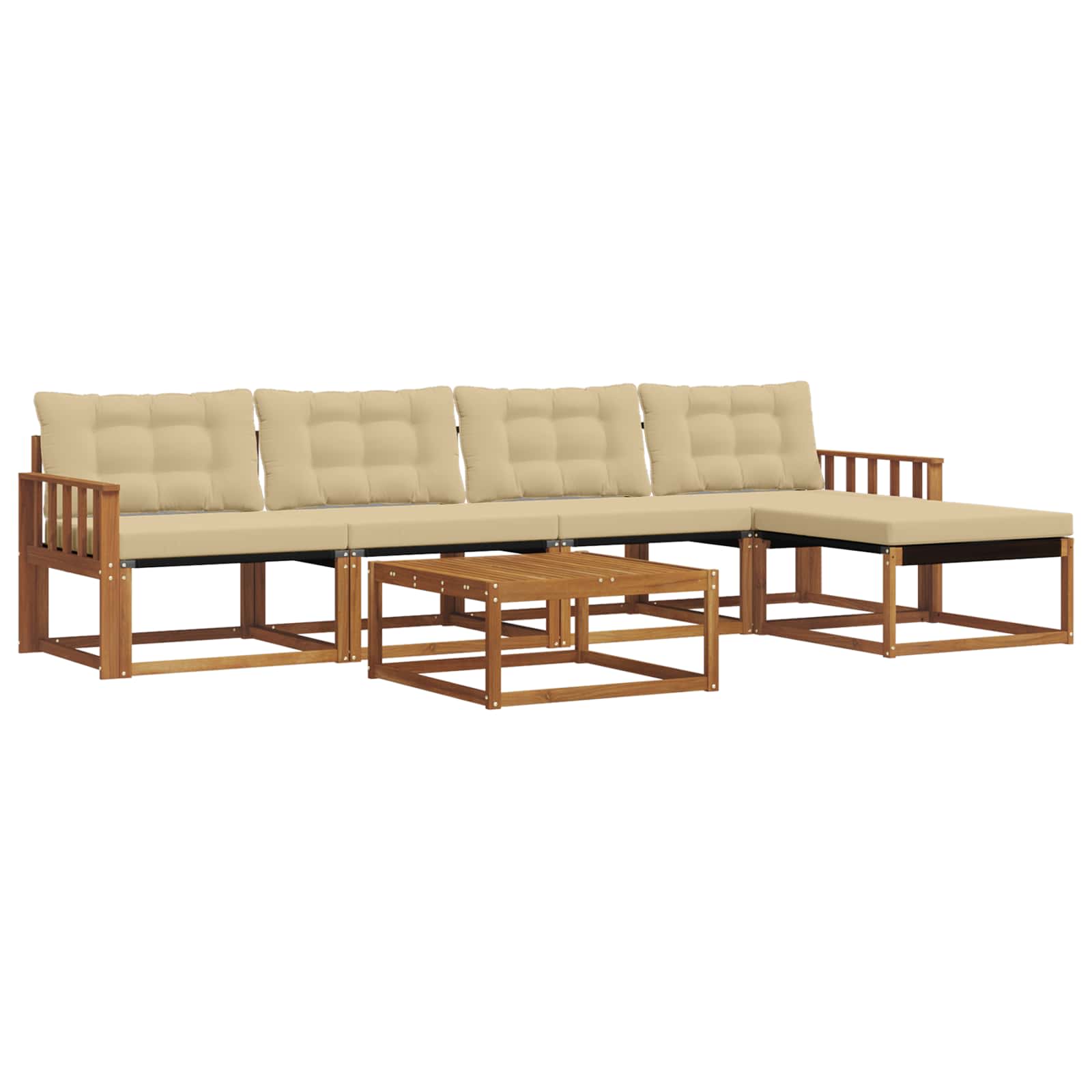 Ensemble de canapés d'extérieur 6 pcs Naturel et Beige - XIOS