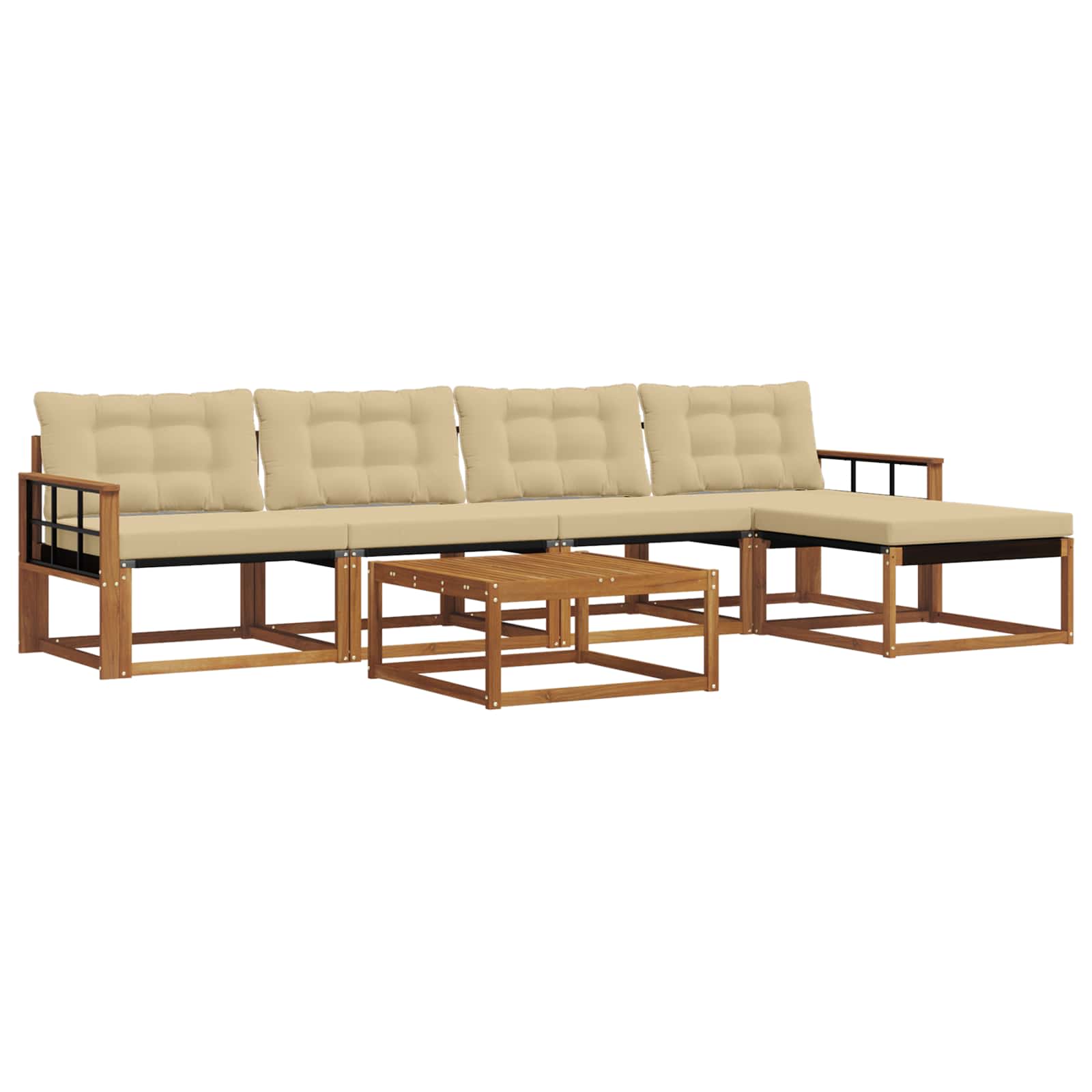 Ensemble de canapés d'extérieur 6 pcs Naturel et Beige - XIOS