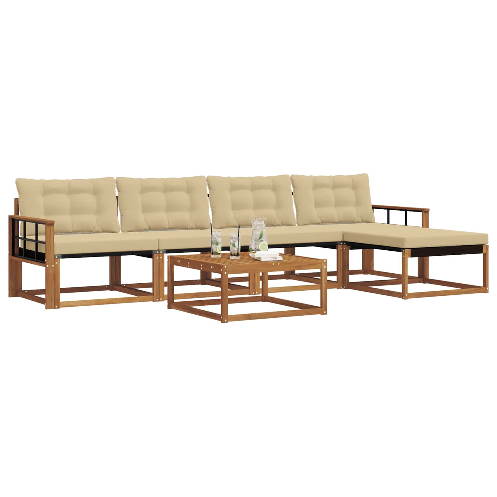 Ensemble de canapés d'extérieur 6 pcs Naturel et Beige - XIOS