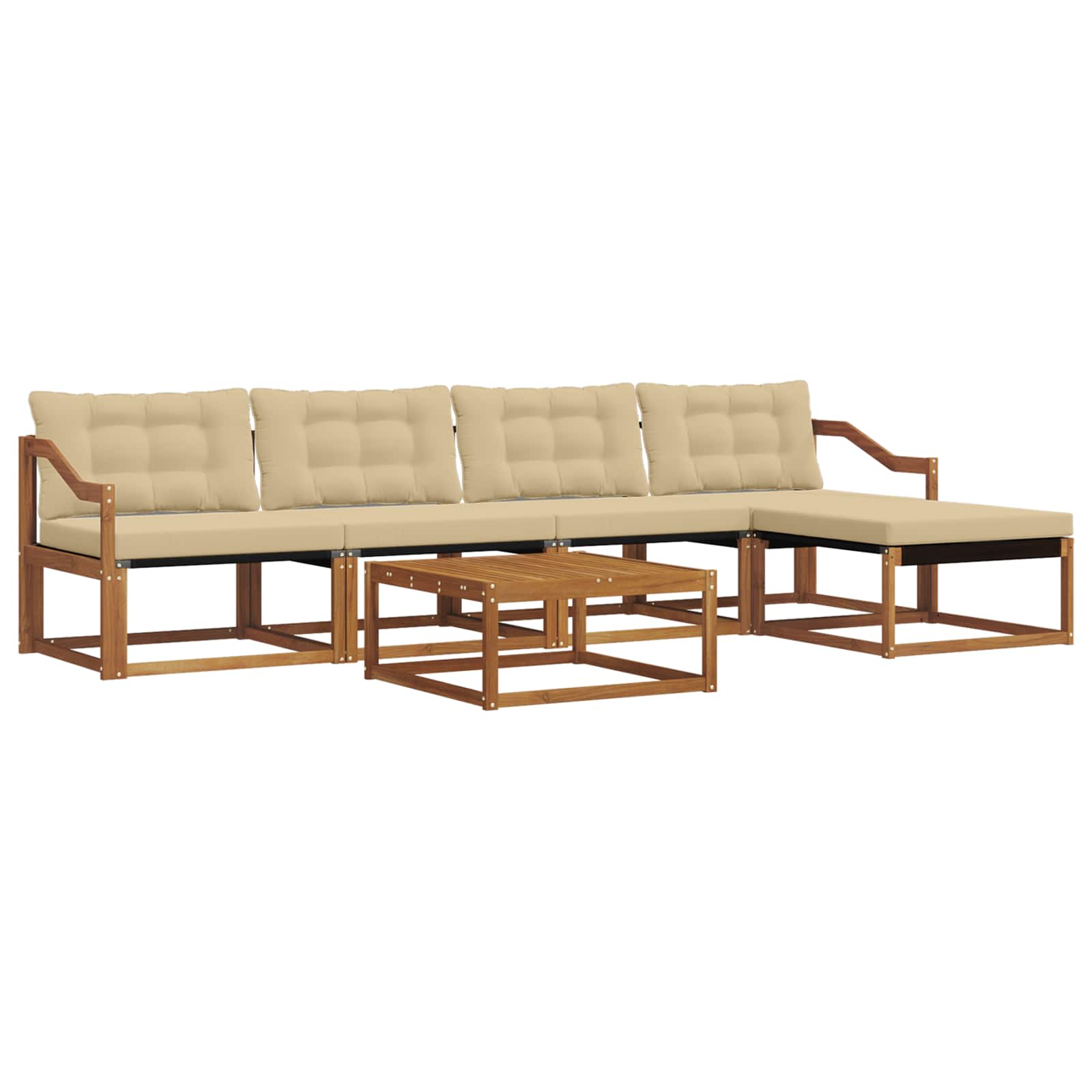 Ensemble de canapés d'extérieur 6 pcs Naturel et Beige - XIOS
