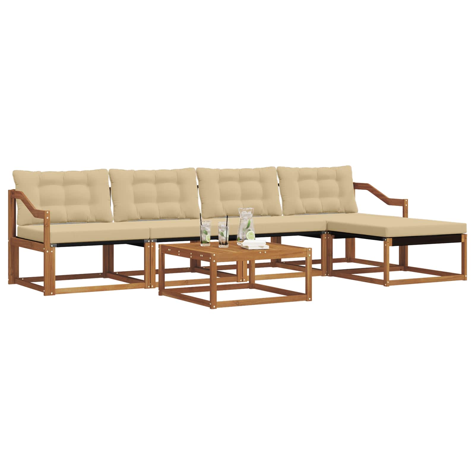 Ensemble de canapés d'extérieur 6 pcs Naturel et Beige - XIOS