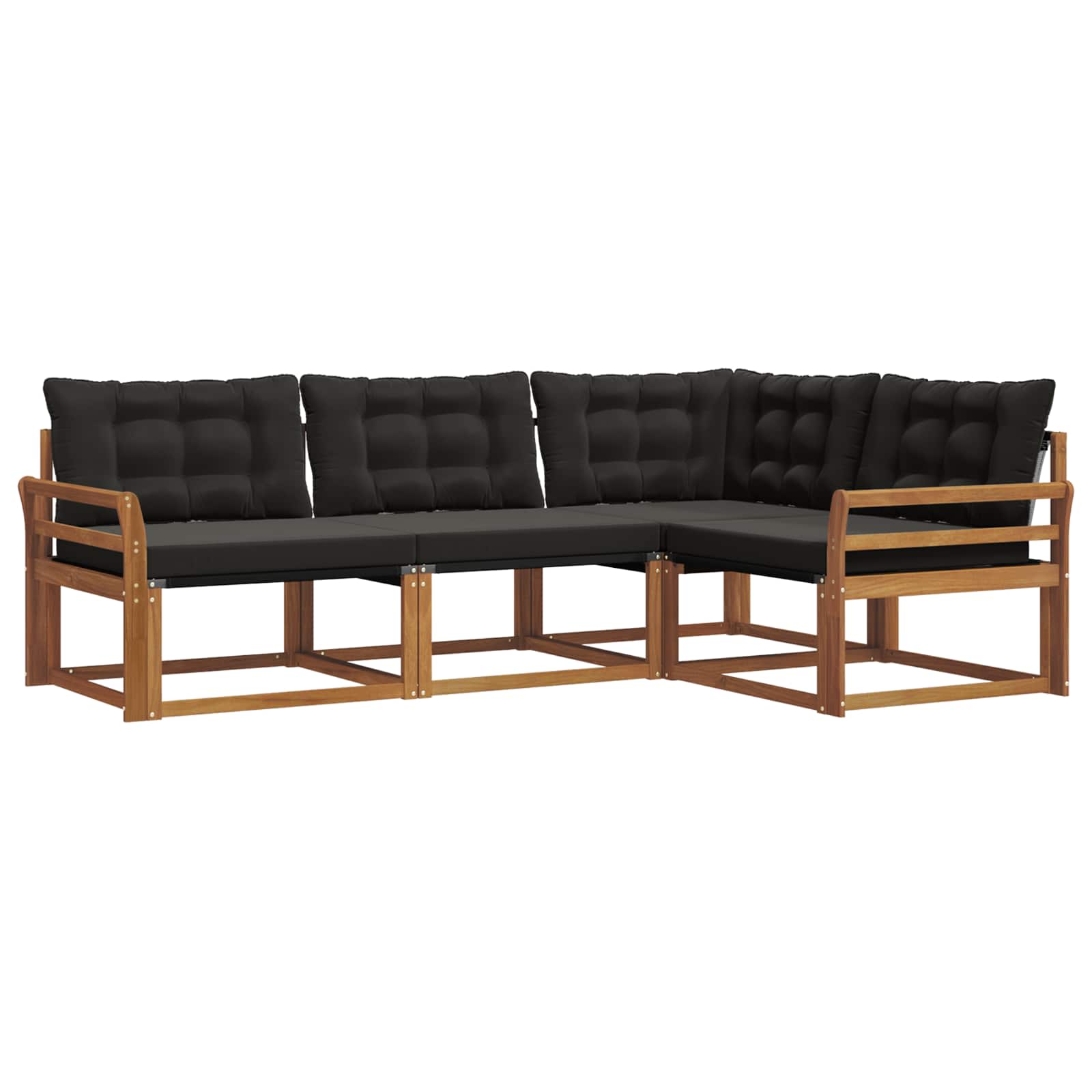 Ensemble de canapés d'extérieur 4 pcs Naturel et Noir - XIOS