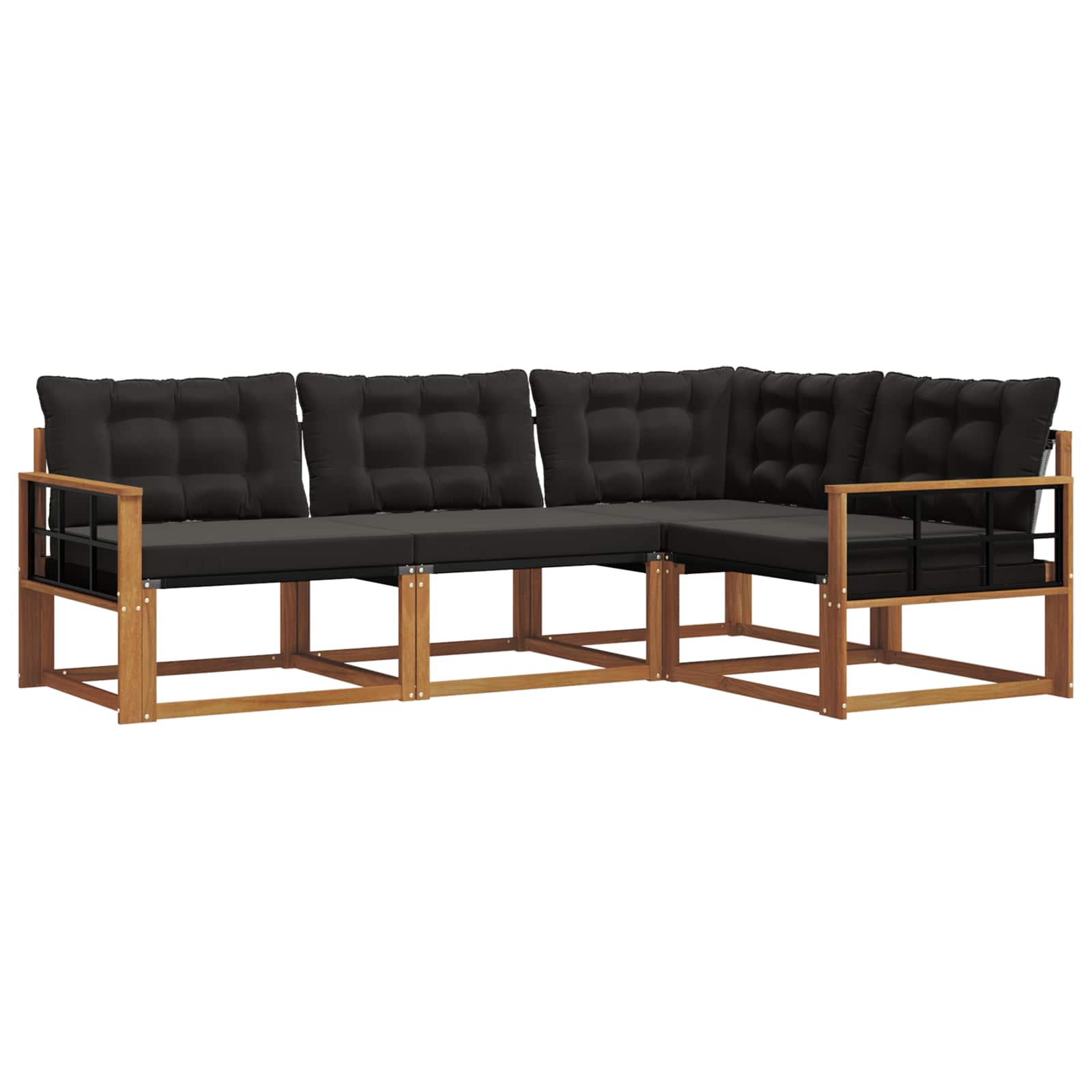 Ensemble de canapés d'extérieur 4 pcs Naturel et Noir - XIOS