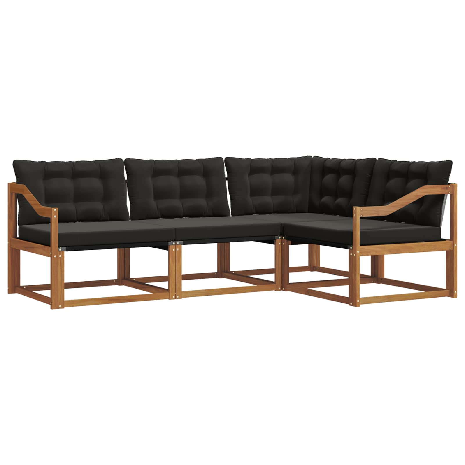 Ensemble de canapés d'extérieur 4 pcs Naturel et Noir - XIOS