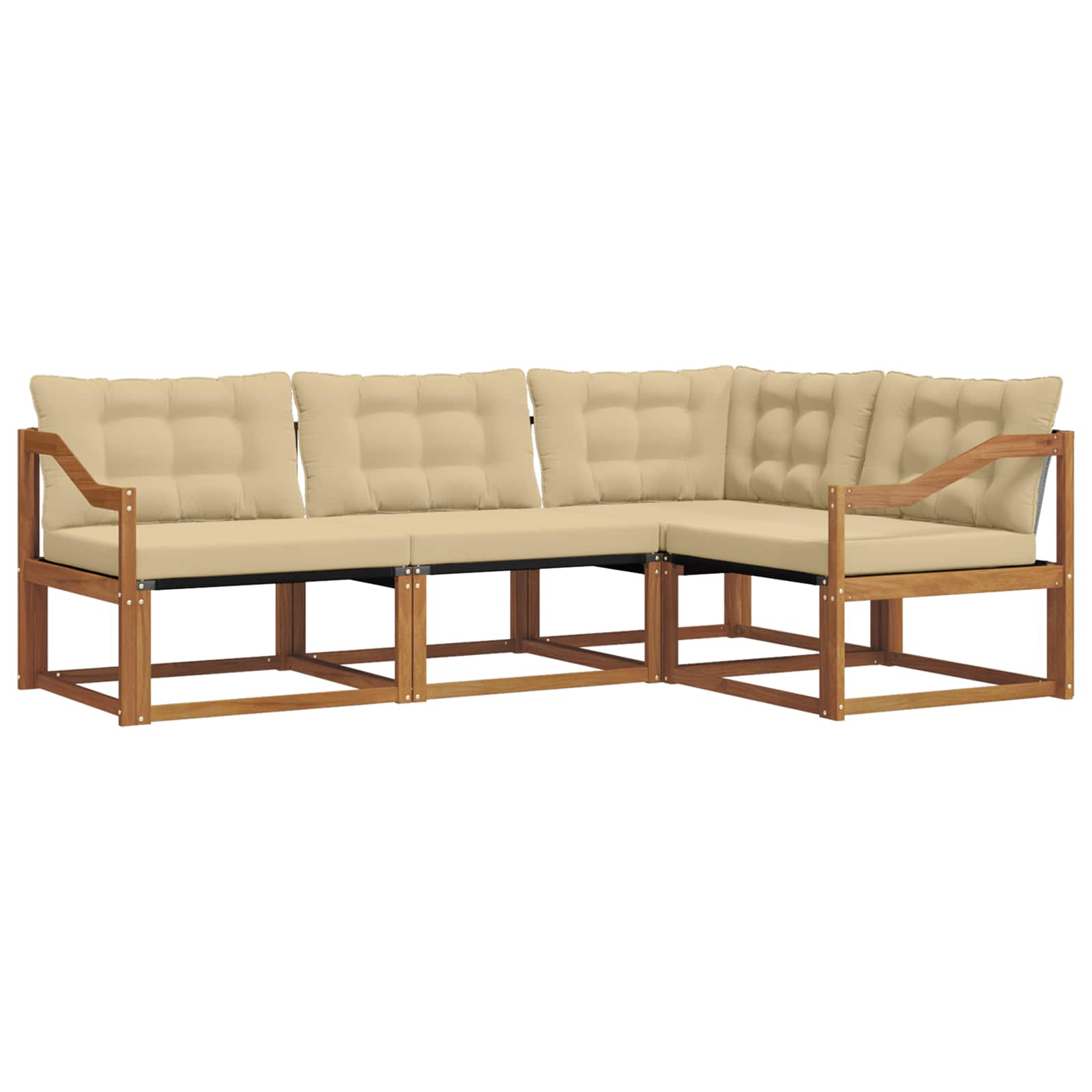Ensemble de canapés d'extérieur 4 pcs Naturel et Beige - XIOS