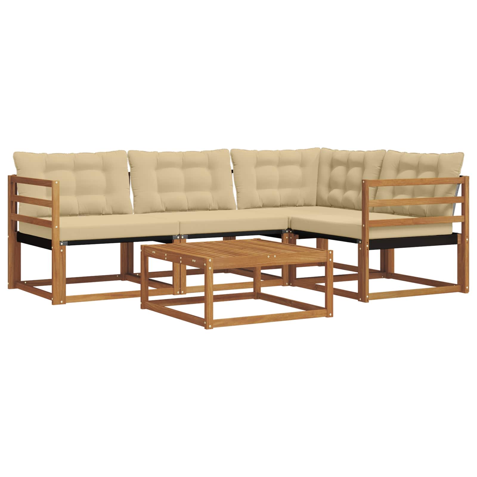 Ensemble de canapés d'extérieur 5 pcs Naturel et Beige - XIOS