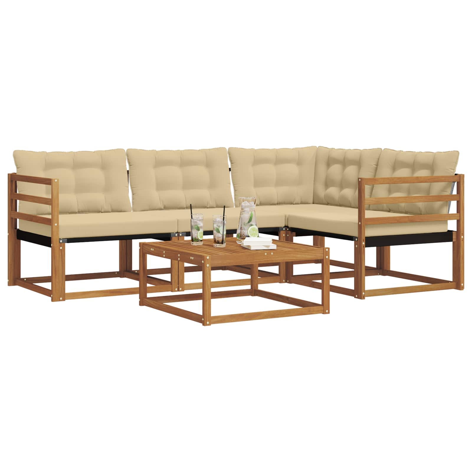 Ensemble de canapés d'extérieur 5 pcs Naturel et Beige - XIOS