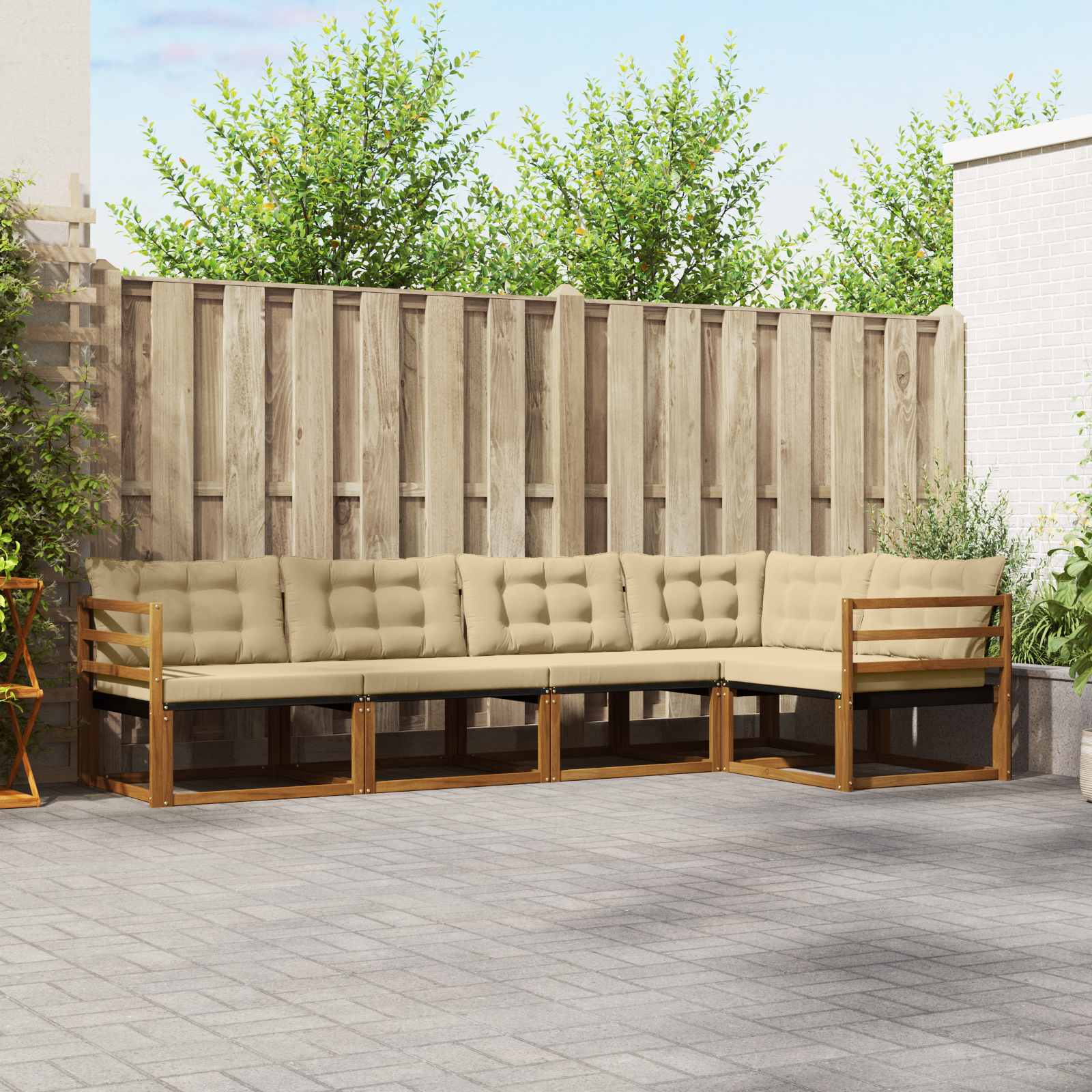 Ensemble de canapés d'extérieur 5 pcs Naturel et Beige - XIOS