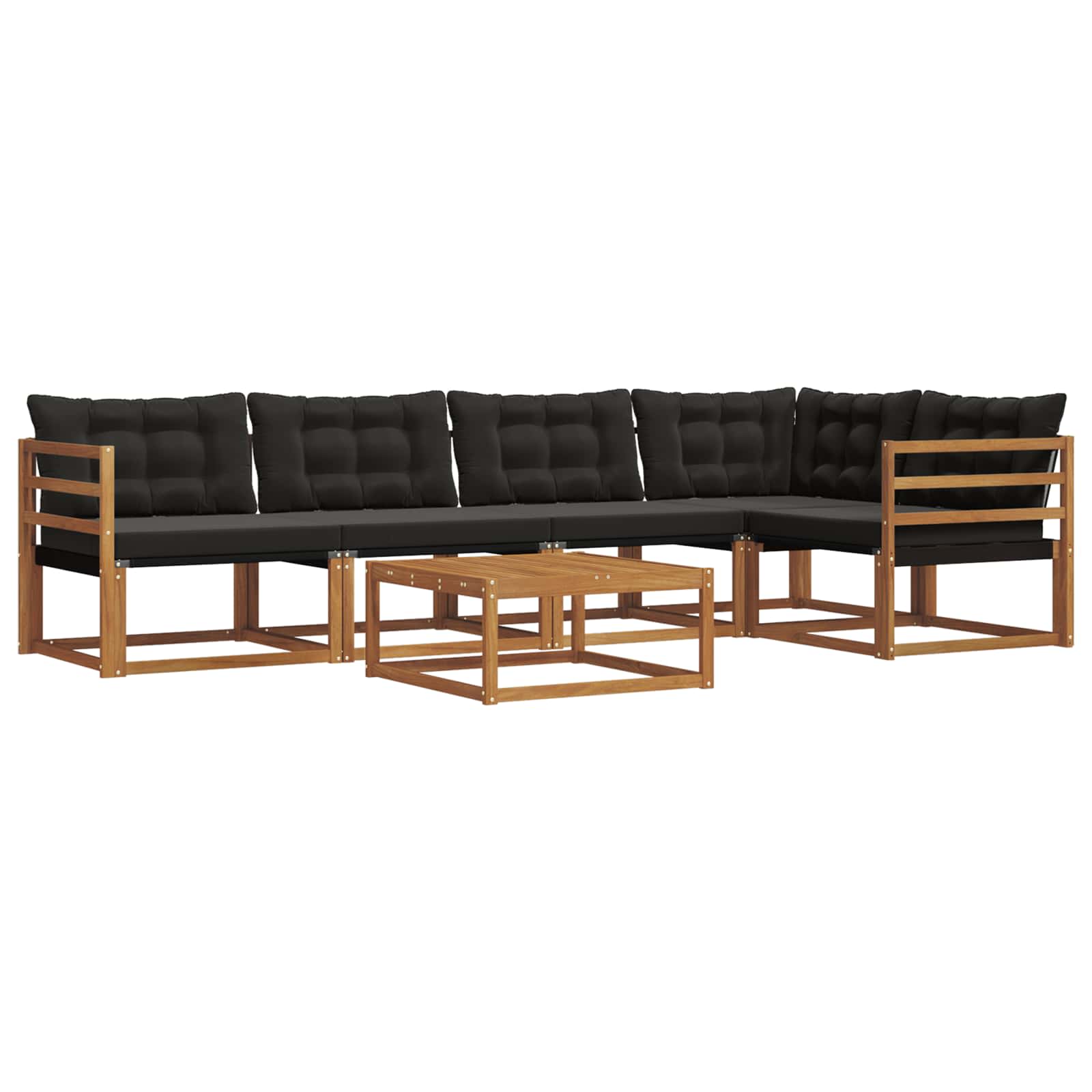 Ensemble de canapés d'extérieur 6 pcs Naturel et Noir - XIOS