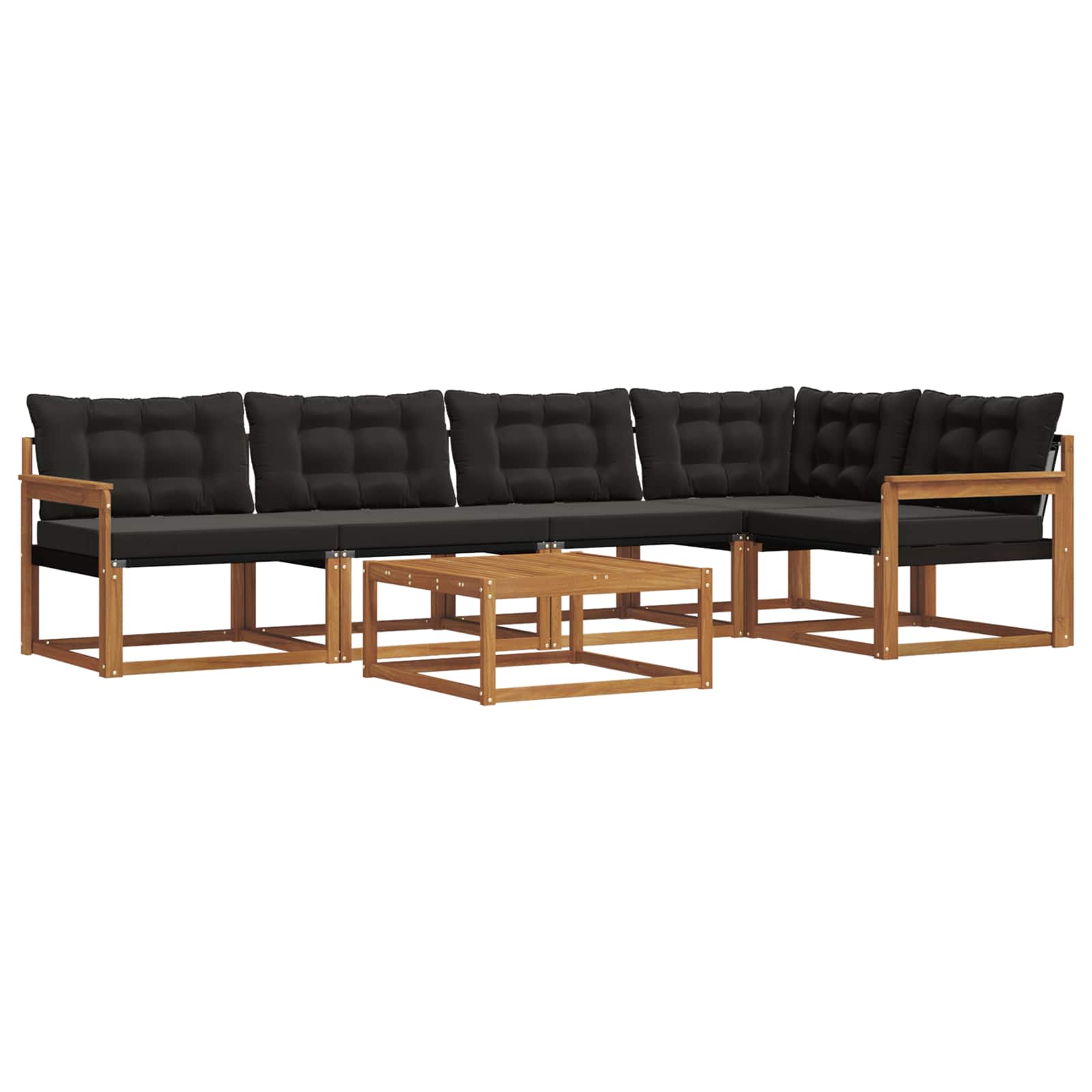 Ensemble de canapés d'extérieur 6 pcs Naturel et Noir - XIOS