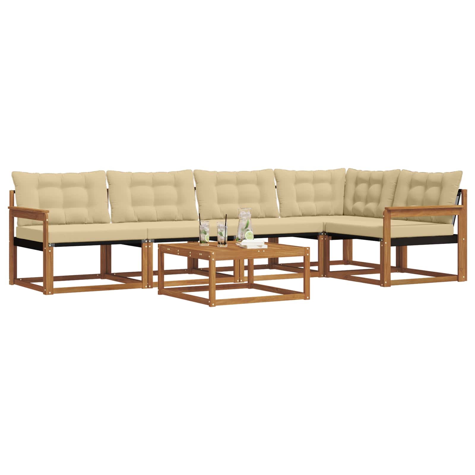 Ensemble de canapés d'extérieur 6 pcs Naturel et Beige - XIOS