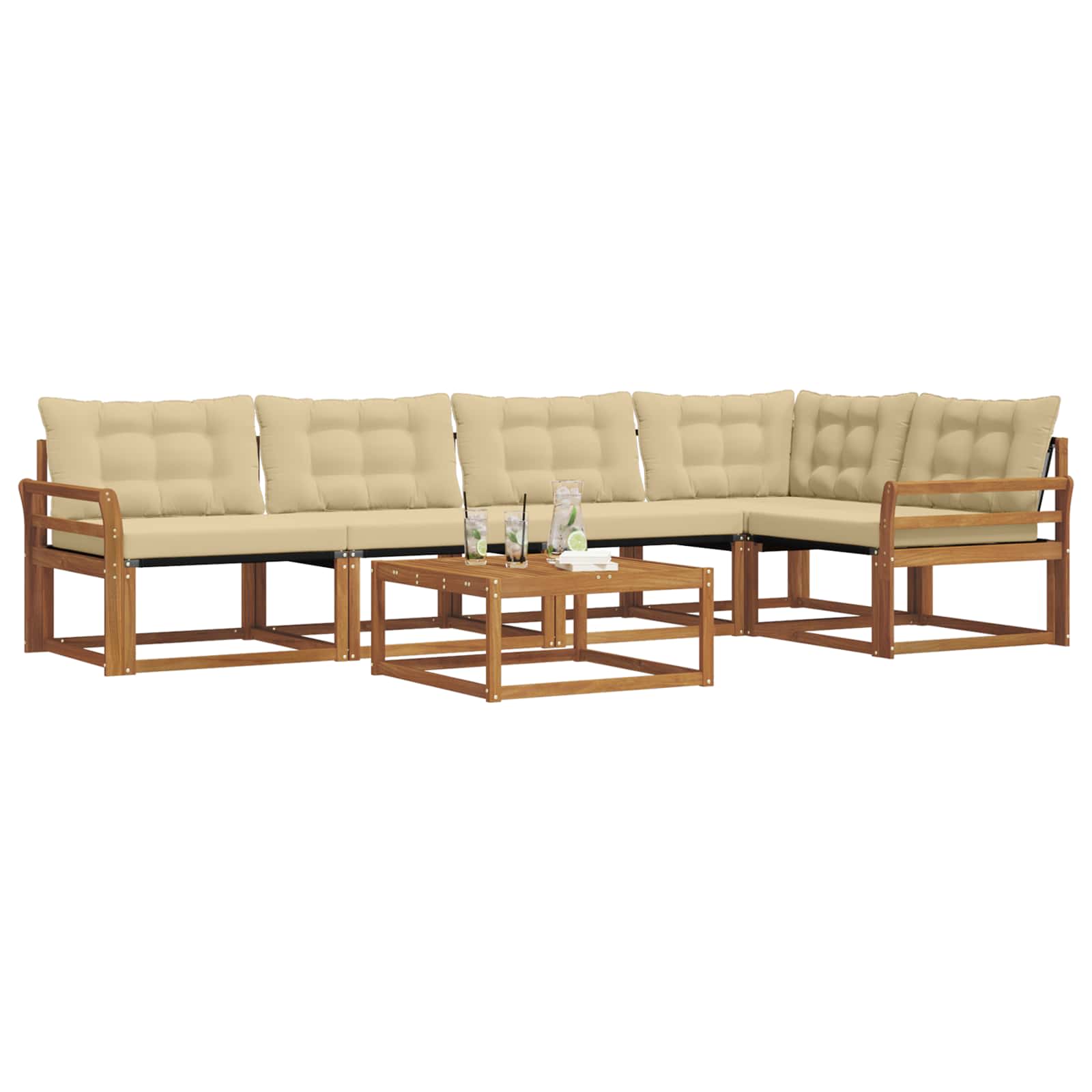Ensemble de canapés d'extérieur 6 pcs Naturel et Beige - XIOS