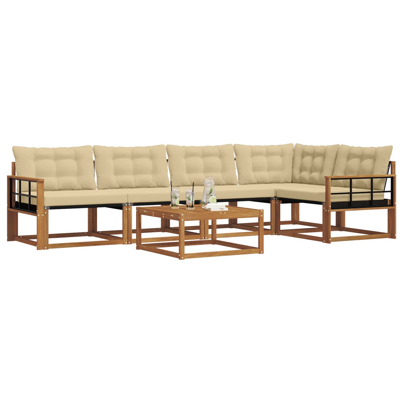 Ensemble de canapés d'extérieur 6 pcs Naturel et Beige - XIOS