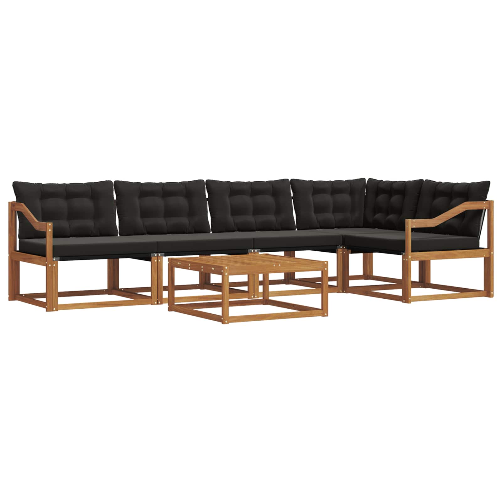 Ensemble de canapés d'extérieur 6 pcs Naturel et Noir - XIOS