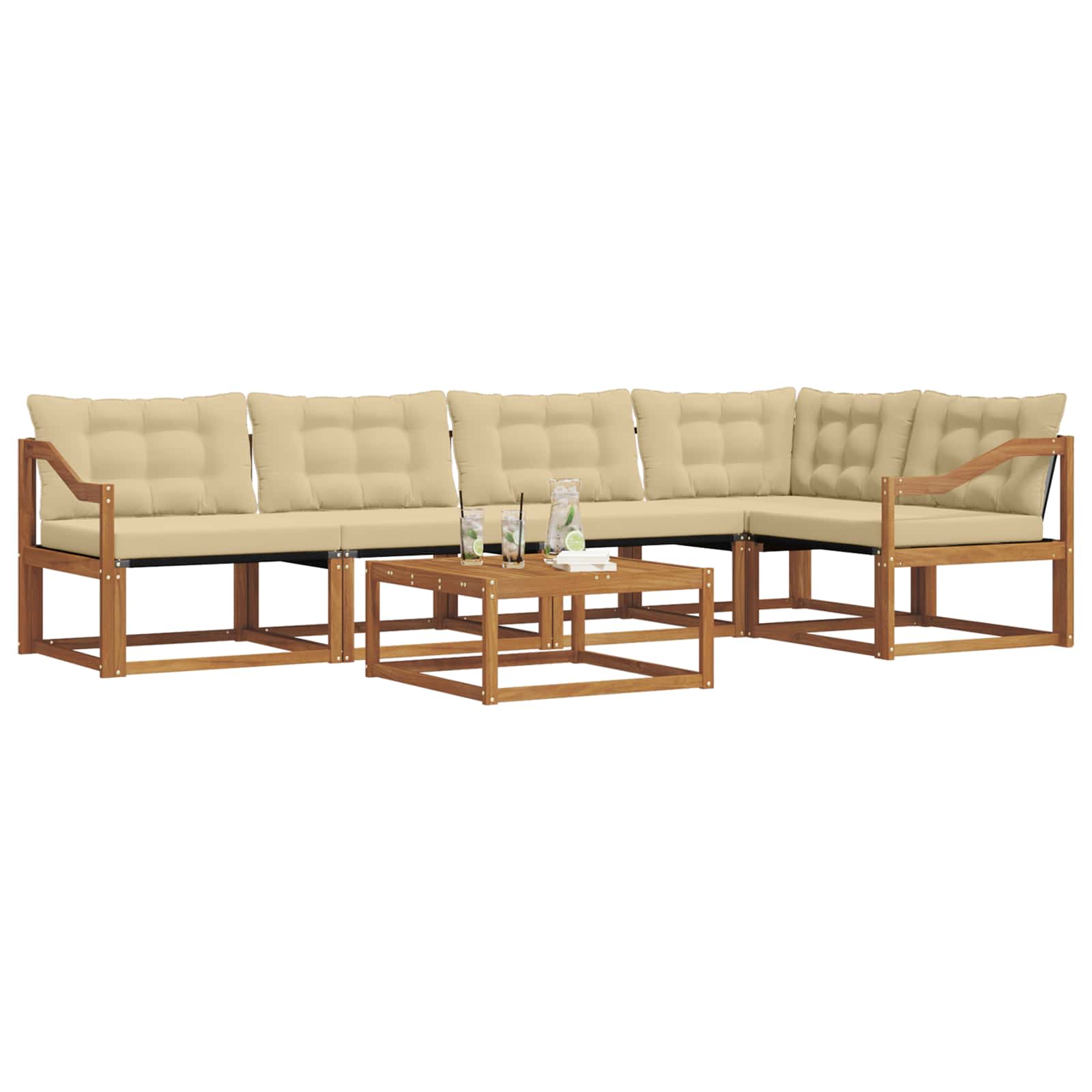 Ensemble de canapés d'extérieur 6 pcs Naturel et Beige - XIOS