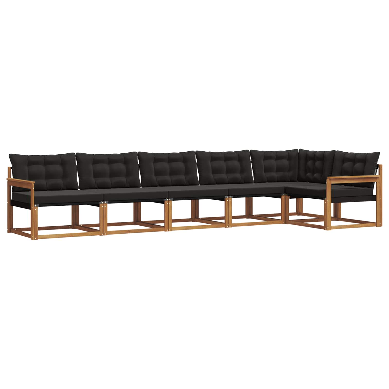 Ensemble de canapés d'extérieur 6 pcs Naturel et Noir - XIOS