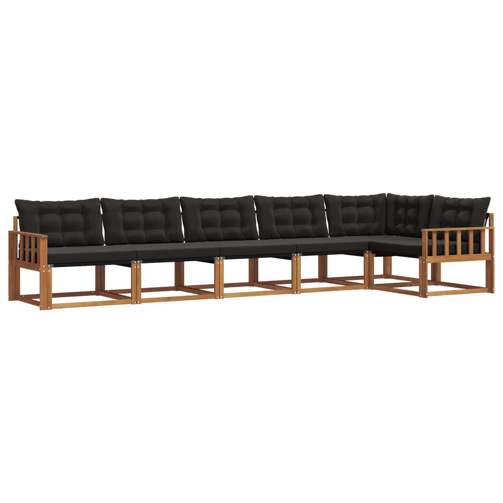 Ensemble de canapés d'extérieur 6 pcs Naturel et Noir - XIOS