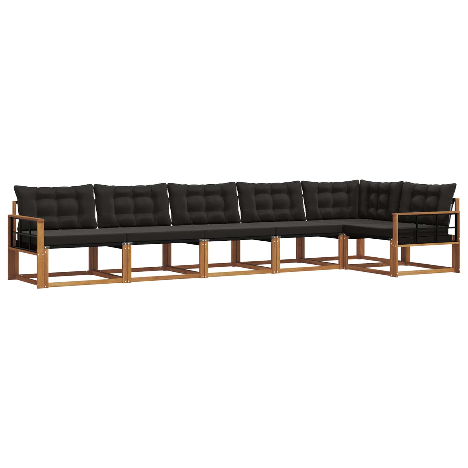 Ensemble de canapés d'extérieur 6 pcs Naturel et Noir - XIOS