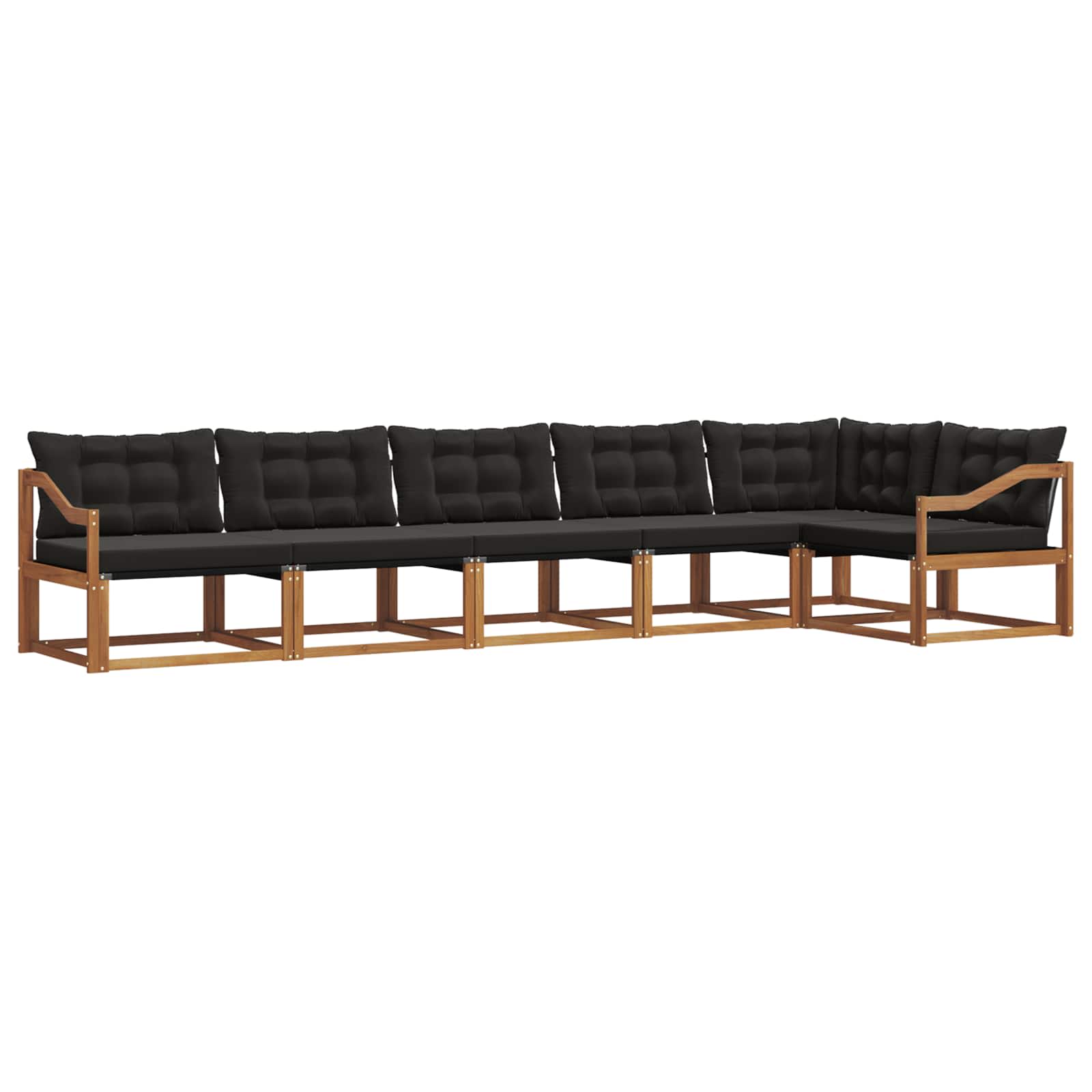 Ensemble de canapés d'extérieur 6 pcs Naturel et Noir - XIOS