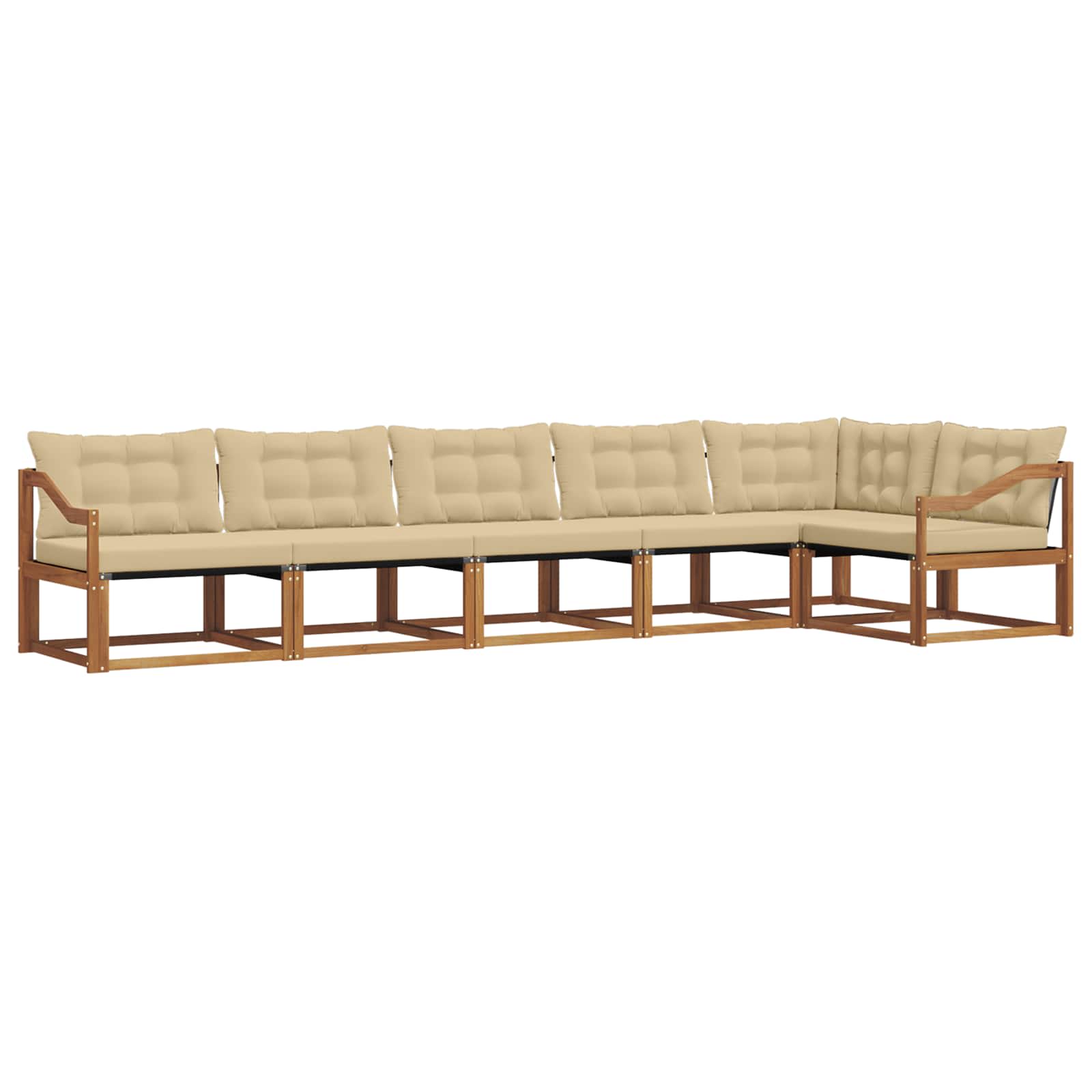 Ensemble de canapés d'extérieur 6 pcs Naturel et Beige - XIOS