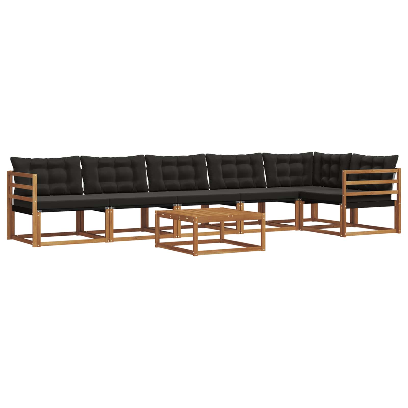 Ensemble de canapés d'extérieur 7 pcs Naturel et Noir - XIOS