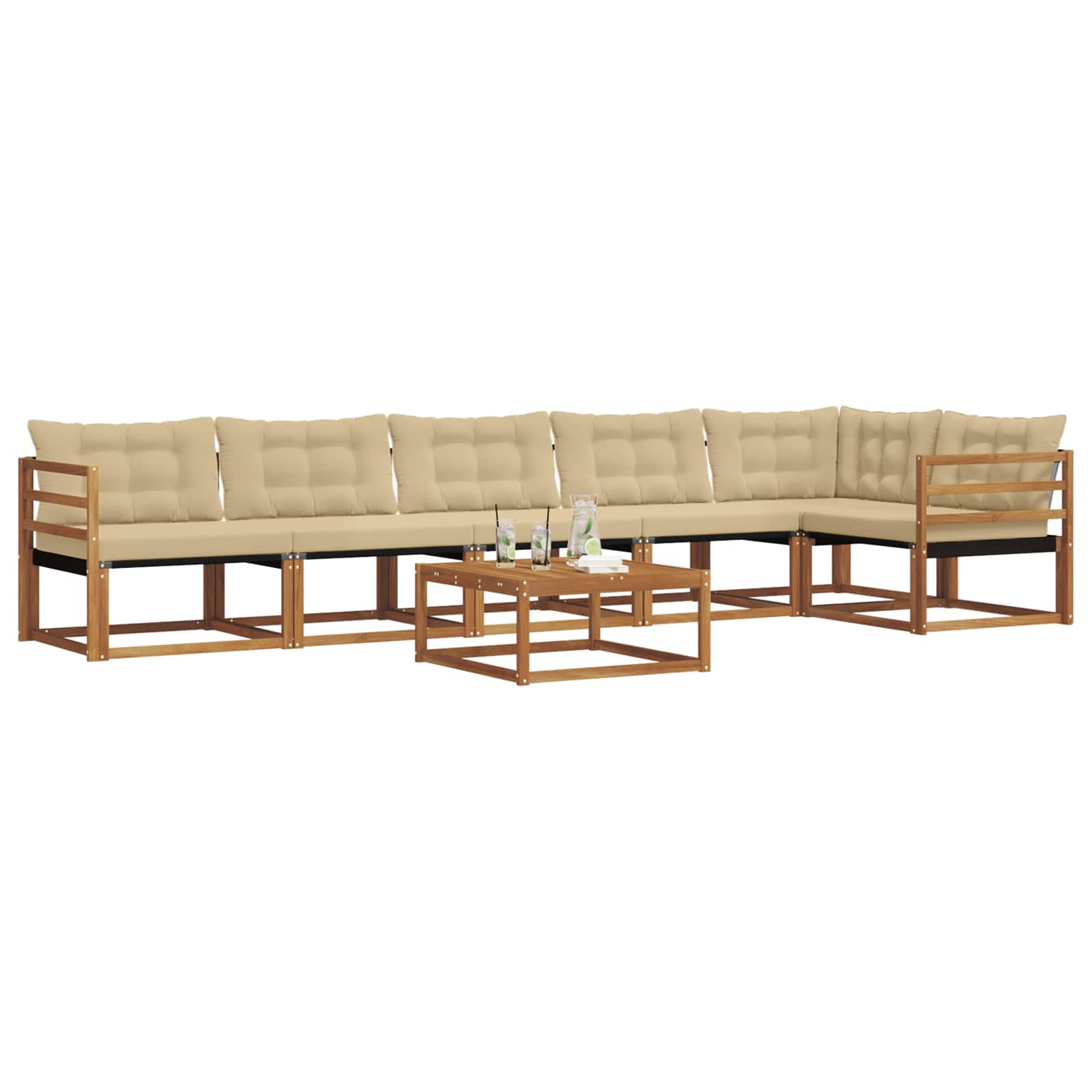 Ensemble de canapés d'extérieur 7 pcs Naturel et Beige - XIOS