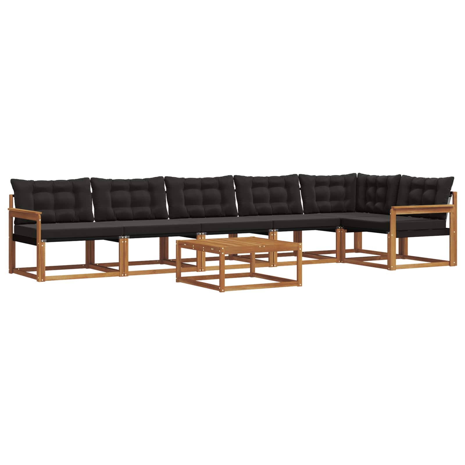 Ensemble de canapés d'extérieur 7 pcs Naturel et Noir - XIOS