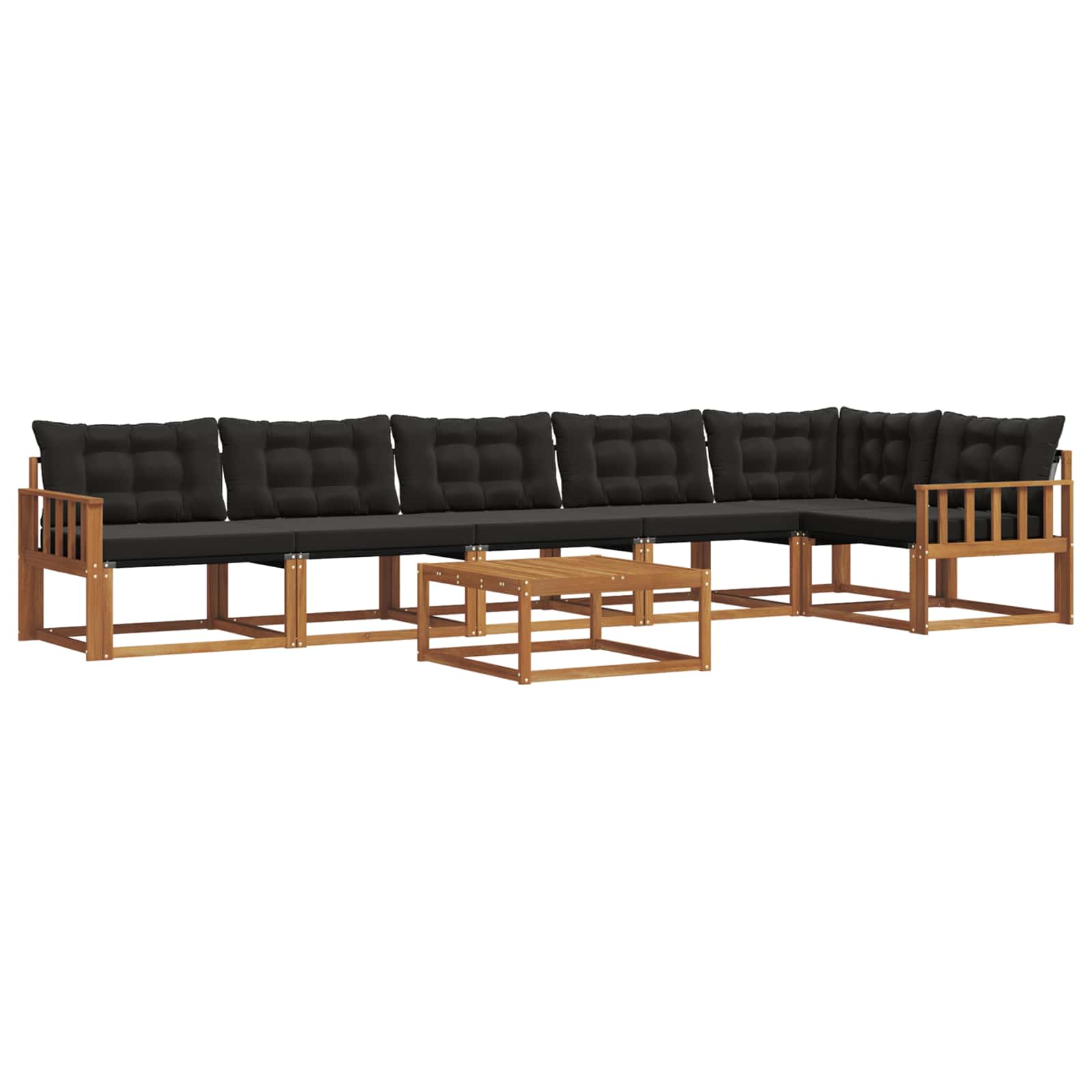 Ensemble de canapés d'extérieur 7 pcs Naturel et Noir - XIOS