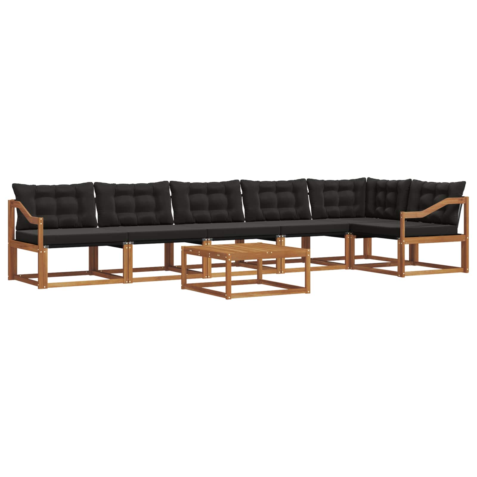 Ensemble de canapés d'extérieur 7 pcs Naturel et Noir - XIOS
