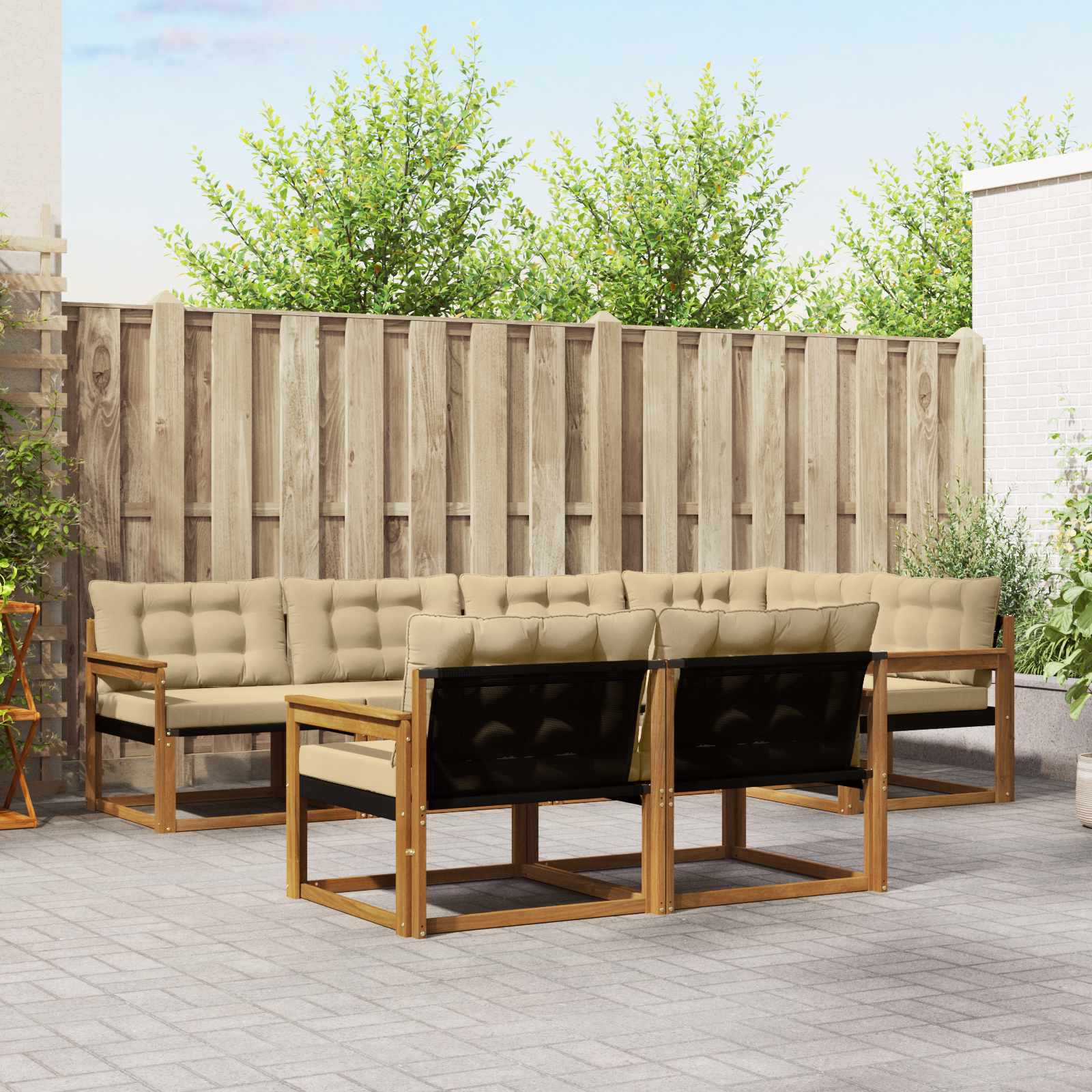 Ensemble de canapés d'extérieur 7 pcs Naturel et Beige - XIOS