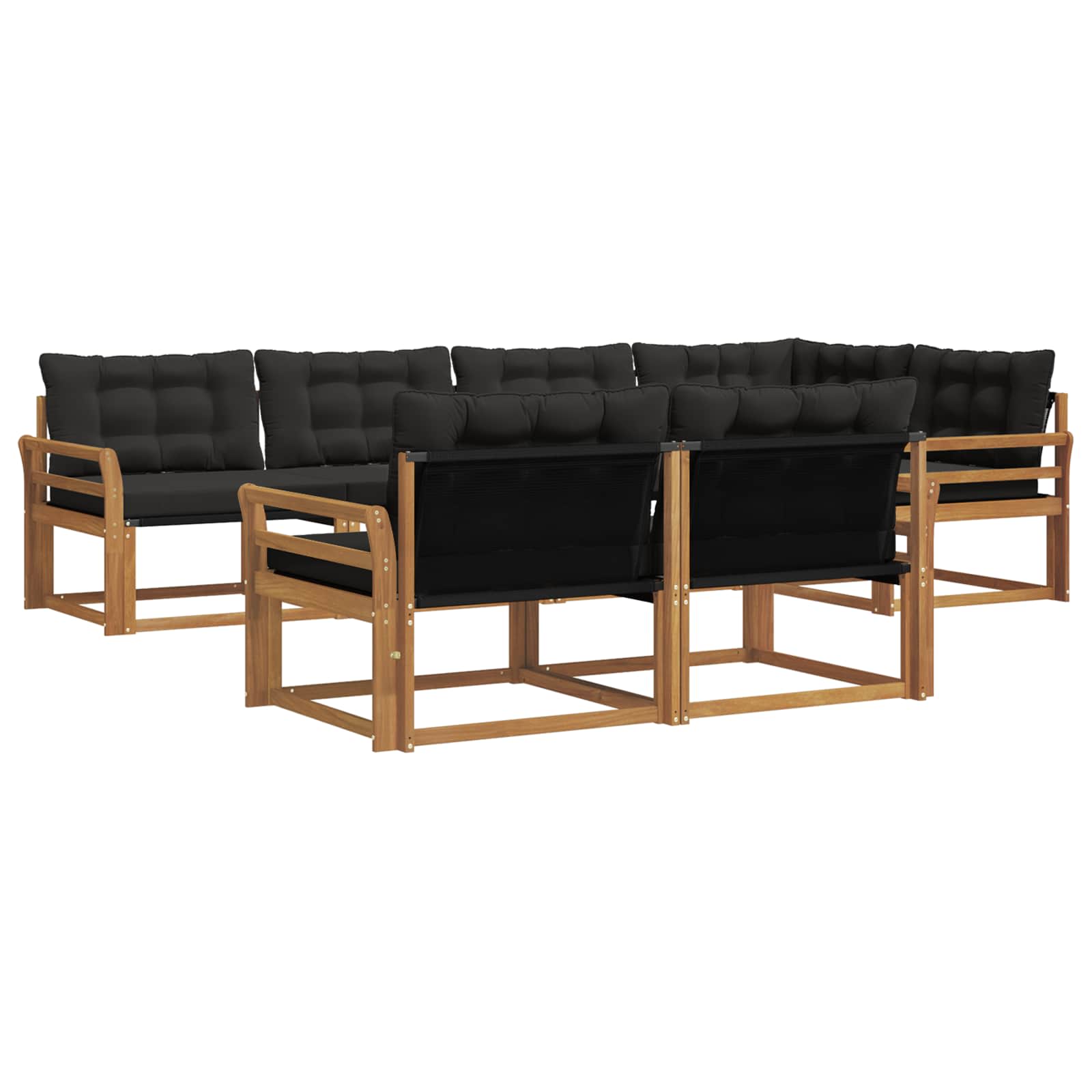 Ensemble de canapés d'extérieur 7 pcs Naturel et Noir - XIOS