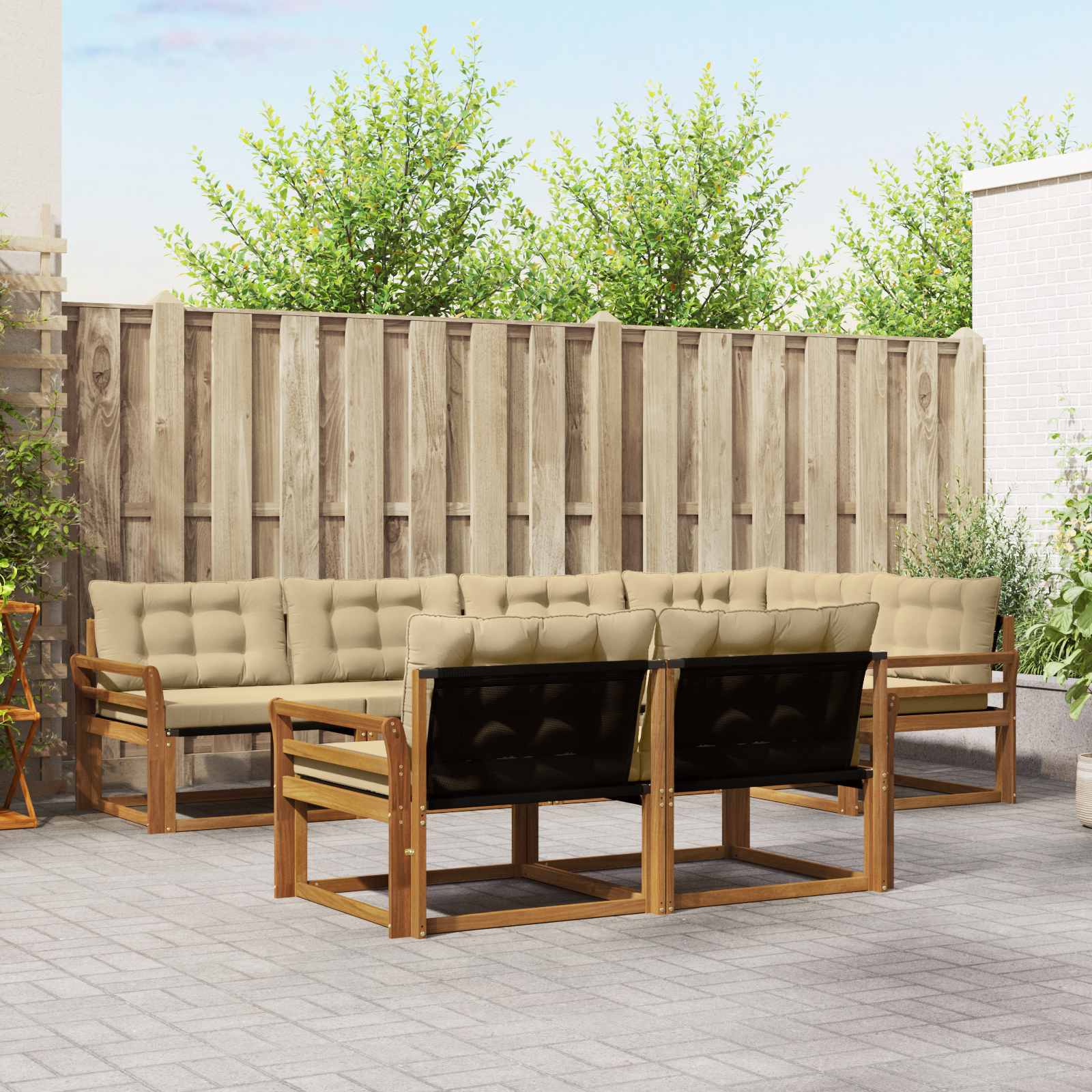 Ensemble de canapés d'extérieur 7 pcs Naturel et Beige - XIOS