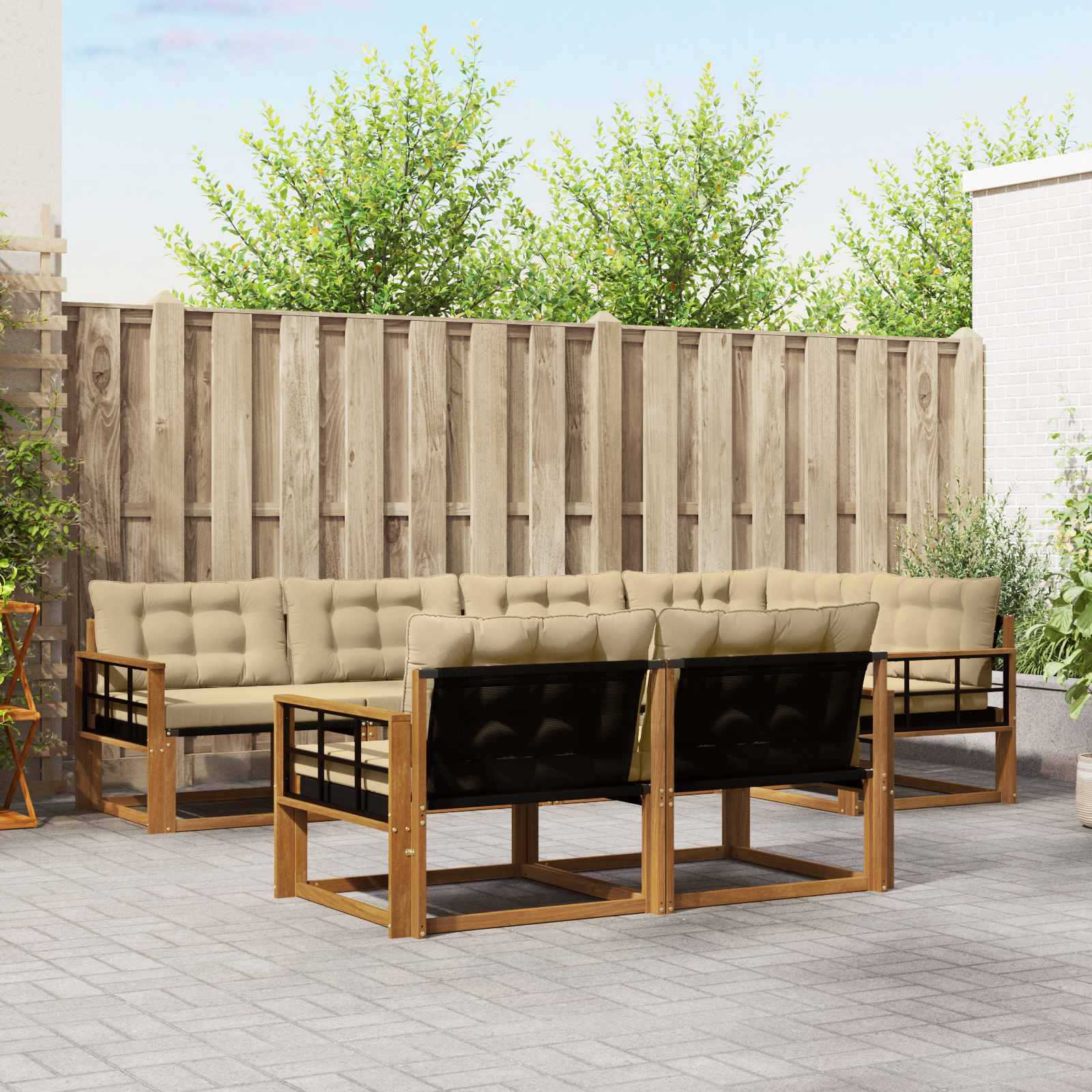 Ensemble de canapés d'extérieur 7 pcs Naturel et Beige - XIOS